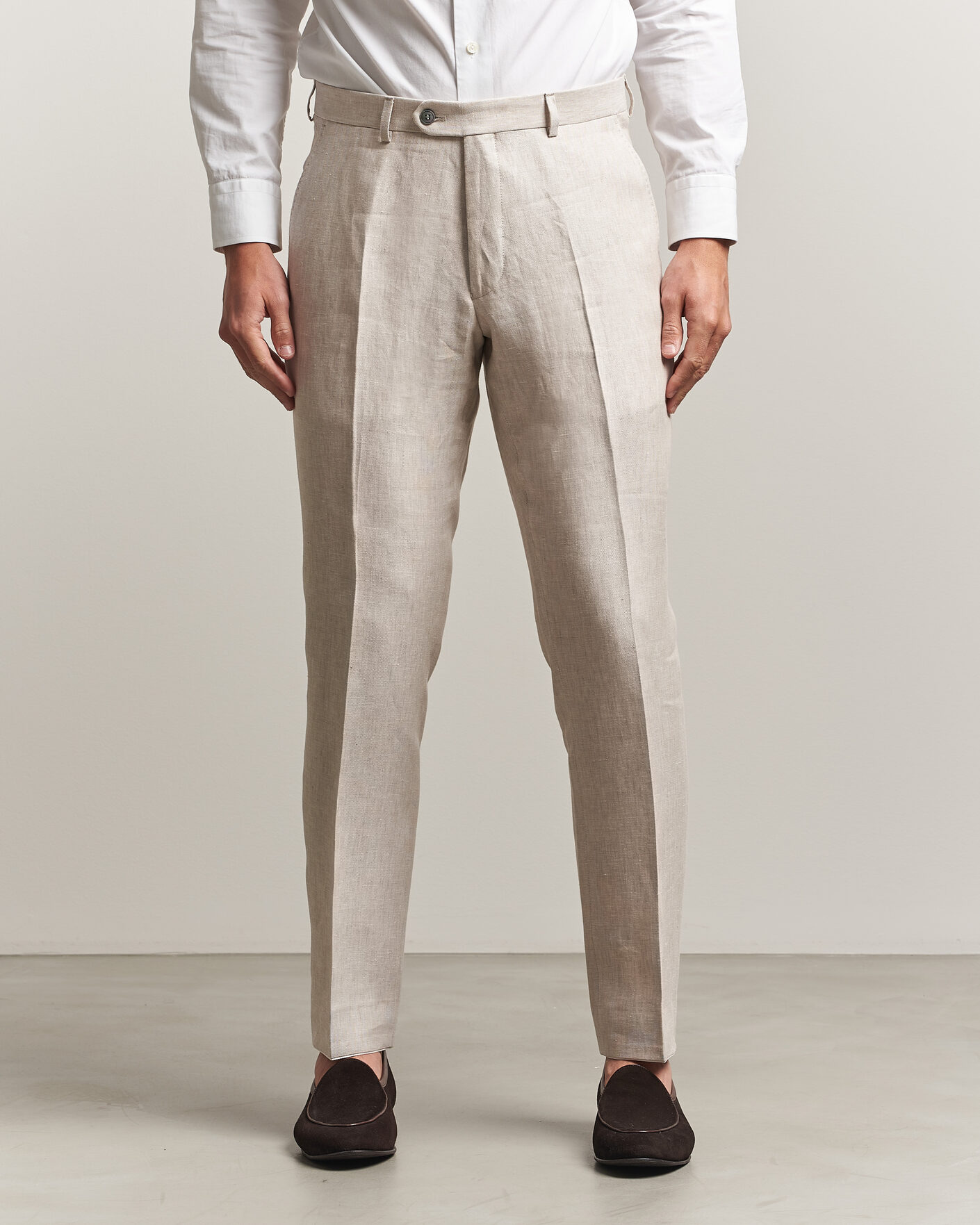 Mies | Housut | Oscar Jacobson | Dandy Linen Trousers Off White