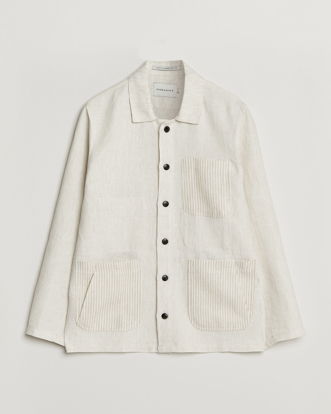 Mies | Kauluspaidat | Peregrine | Windsor Linen Shacket Beige Stripe