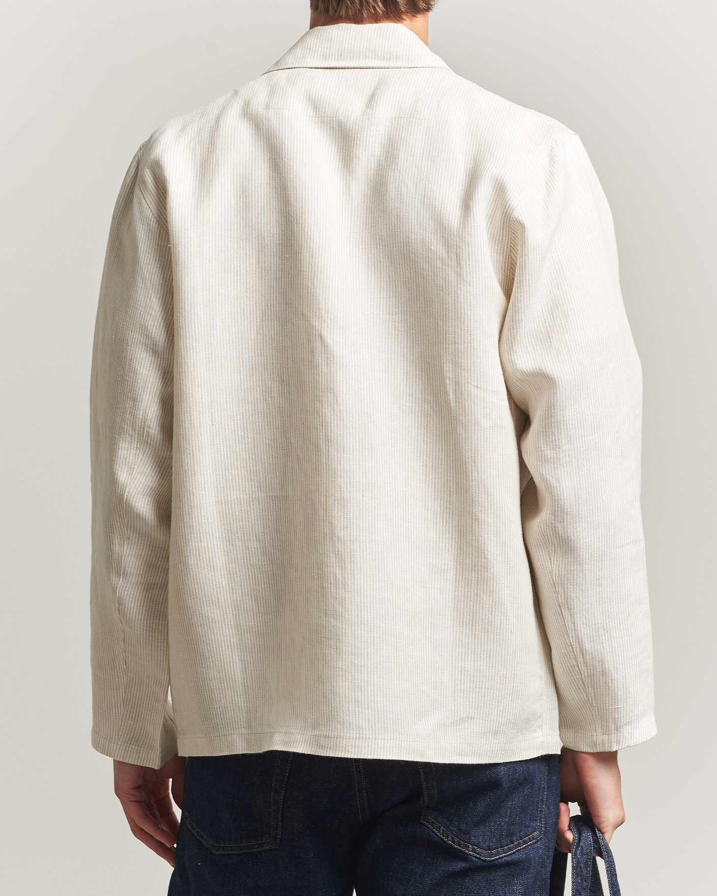 Mies | Kauluspaidat | Peregrine | Windsor Linen Shacket Beige Stripe