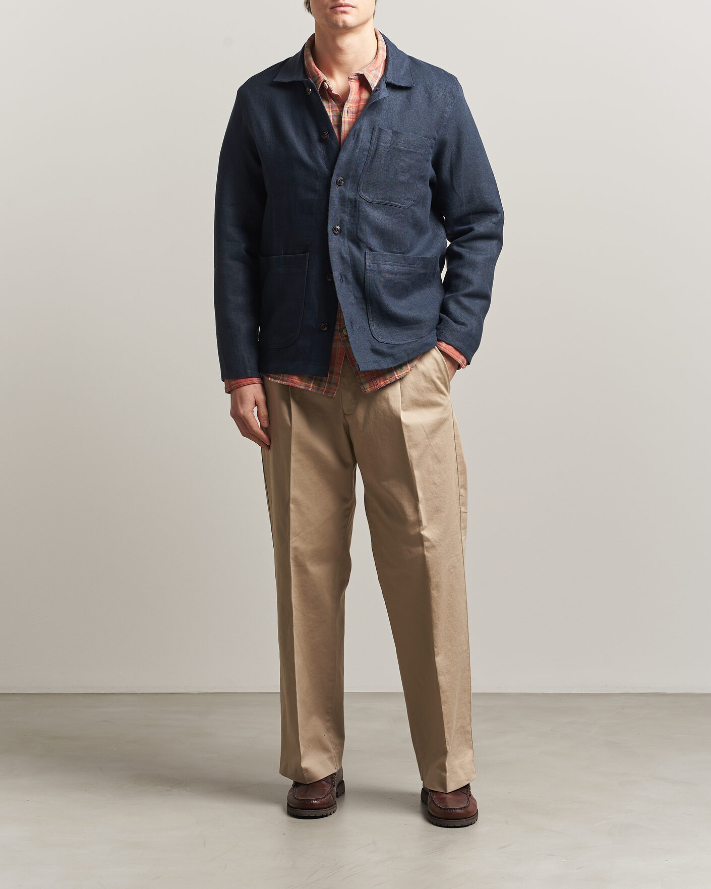 Mies | Kauluspaidat | Peregrine | Windsor Linen Shacket Navy