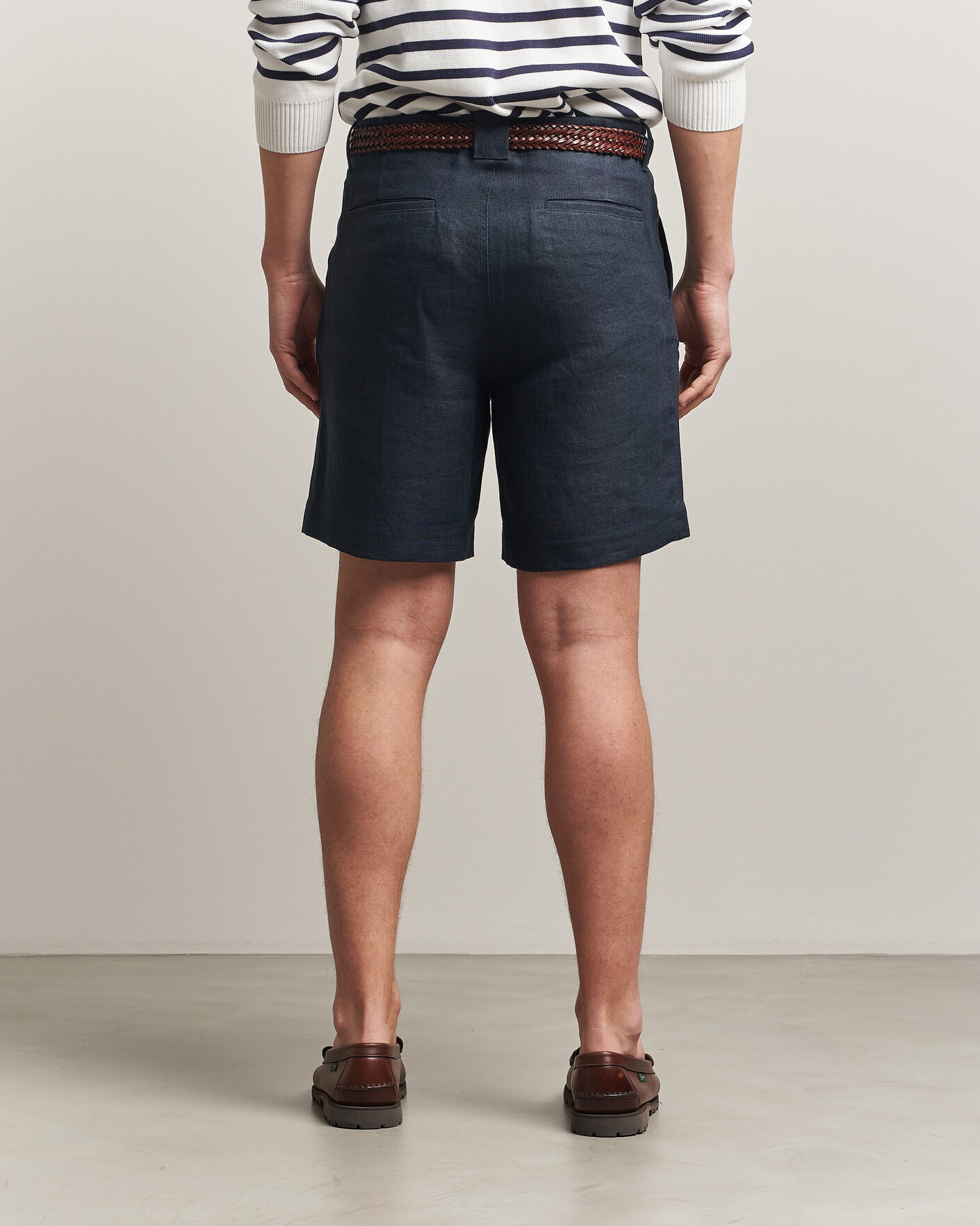 Mies | Shortsit | Peregrine | Windsor Linen Shorts Navy Stripe