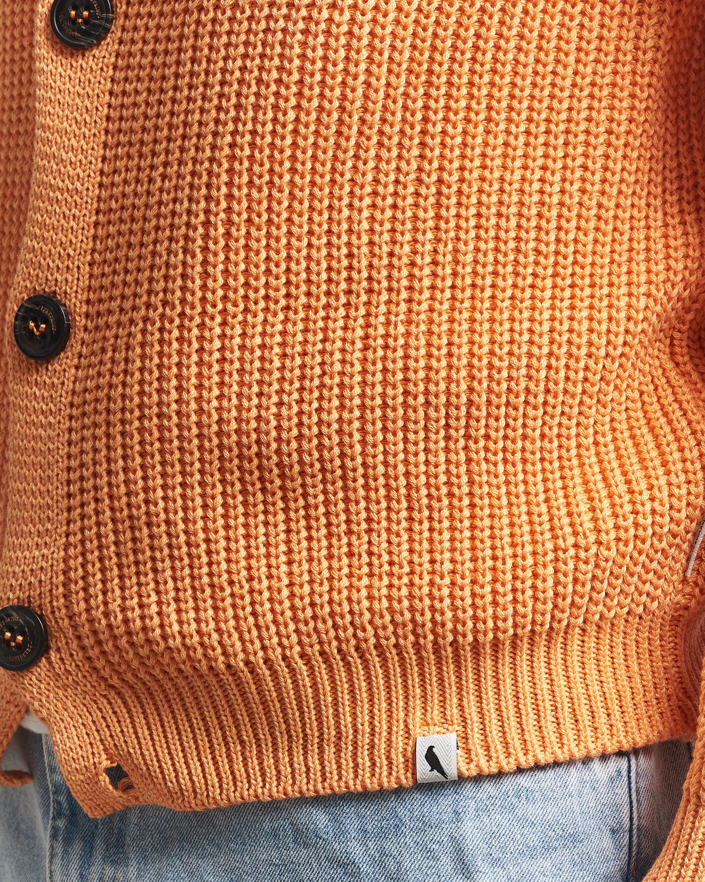 Mies | Puserot | Peregrine | River Cotton Cardigan Apricot