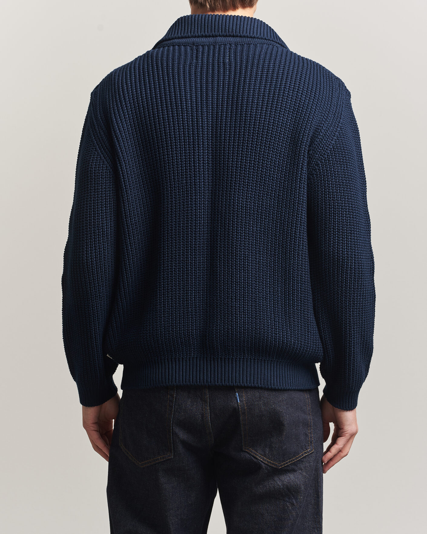 Mies | Puserot | Peregrine | River Cotton Zip Cardigan Navy