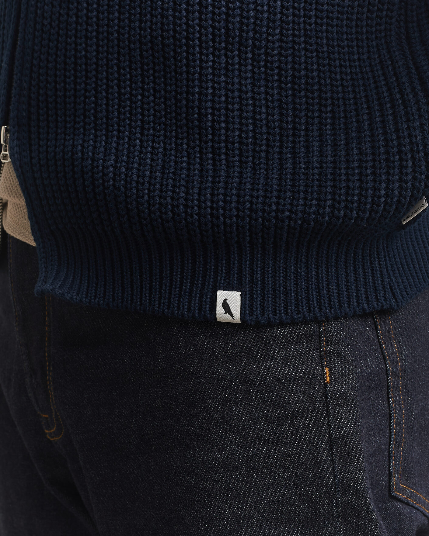 Mies | Puserot | Peregrine | River Cotton Zip Cardigan Navy