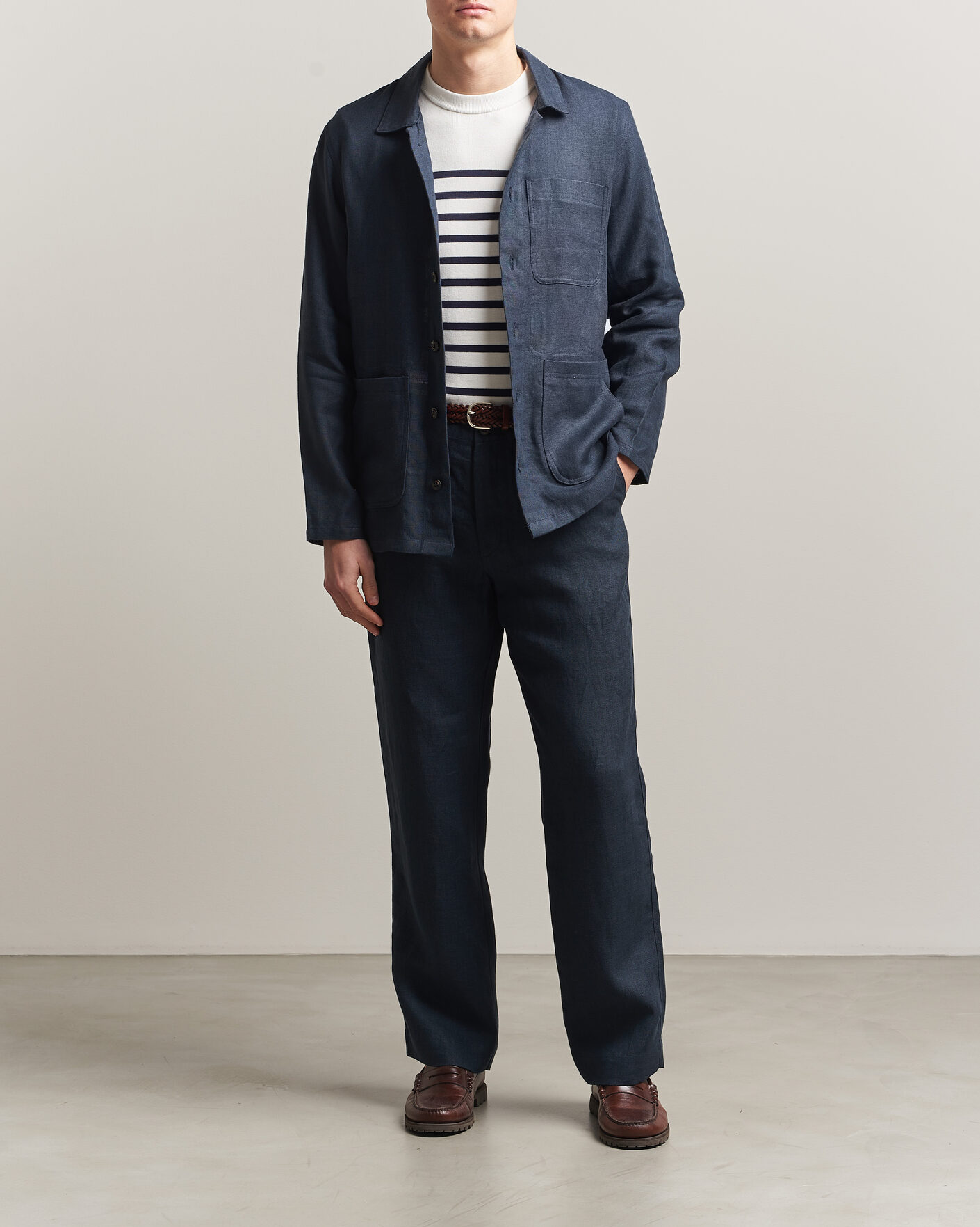 Mies | Housut | Peregrine | Windsor Linen Trousers Navy
