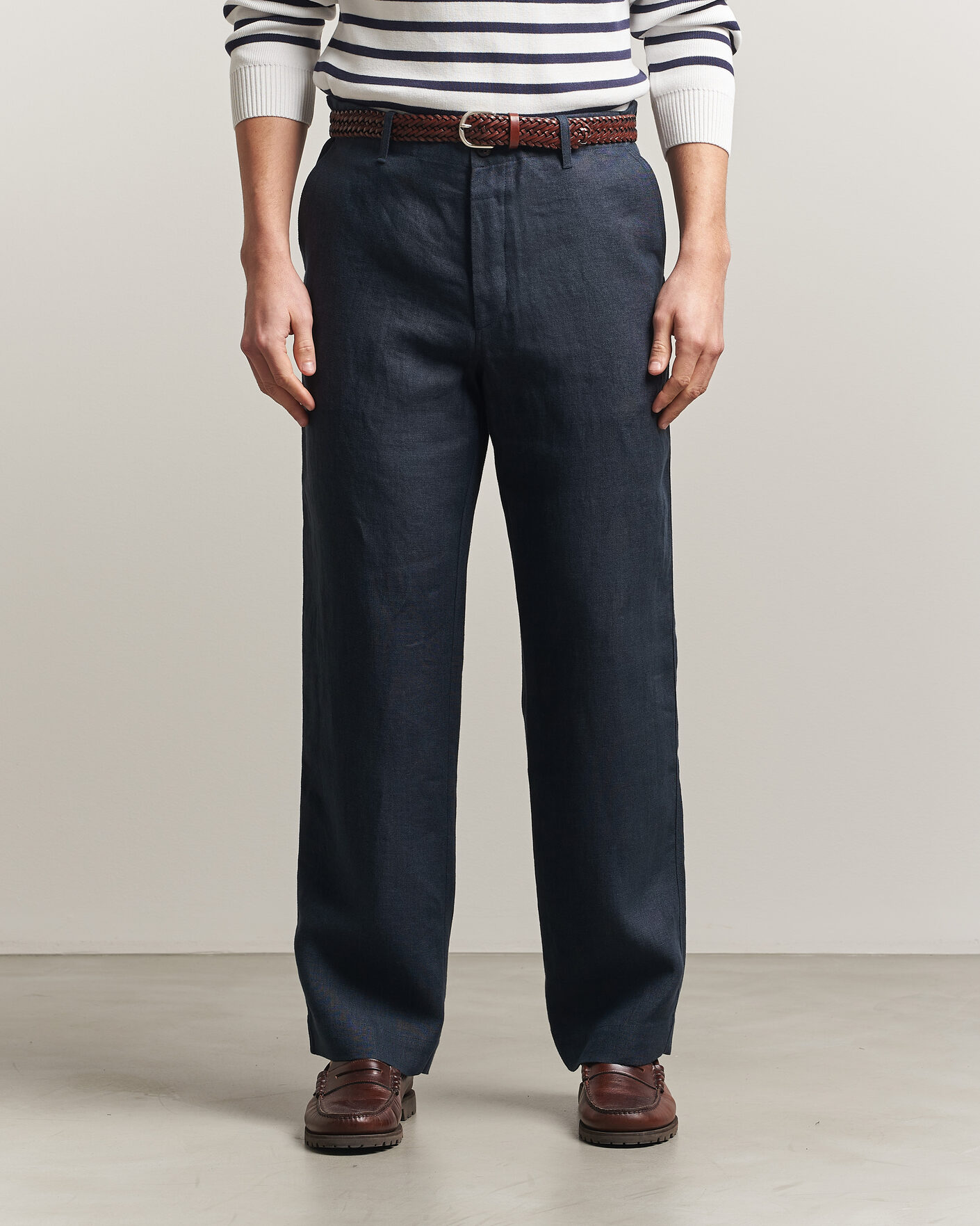 Mies | Housut | Peregrine | Windsor Linen Trousers Navy