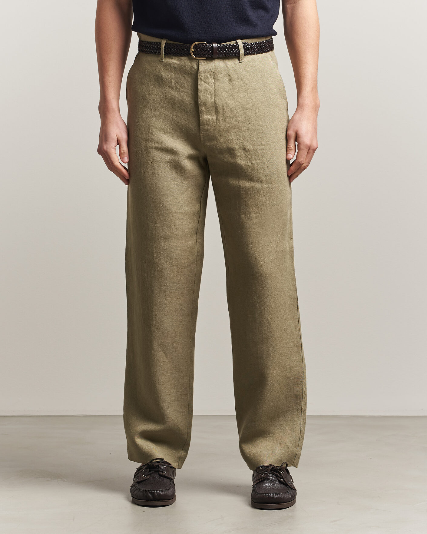 Mies | Housut | Peregrine | Windsor Linen Trousers Sage