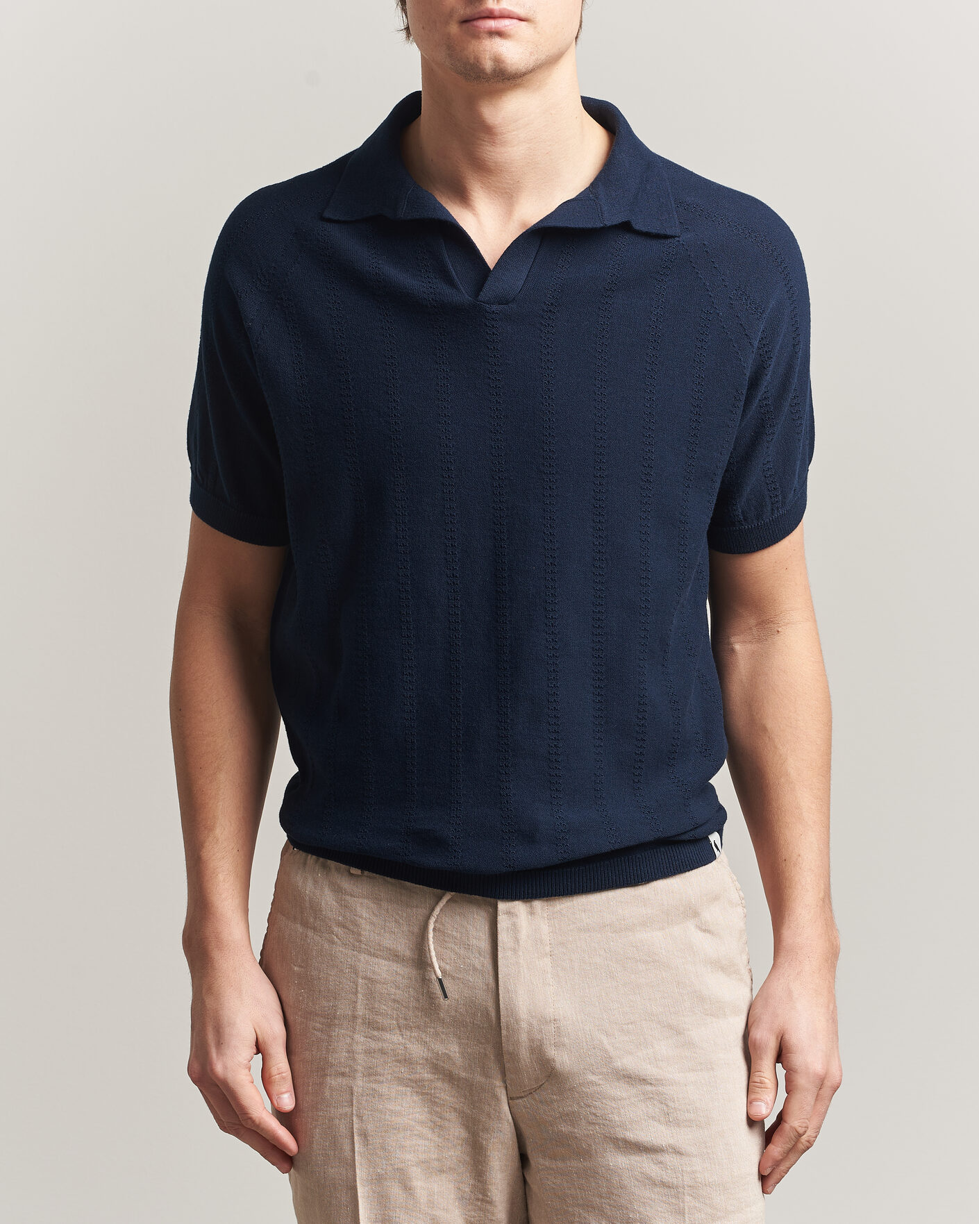 Mies | Pikeet | Peregrine | Alma Cotton Structure Polo Navy