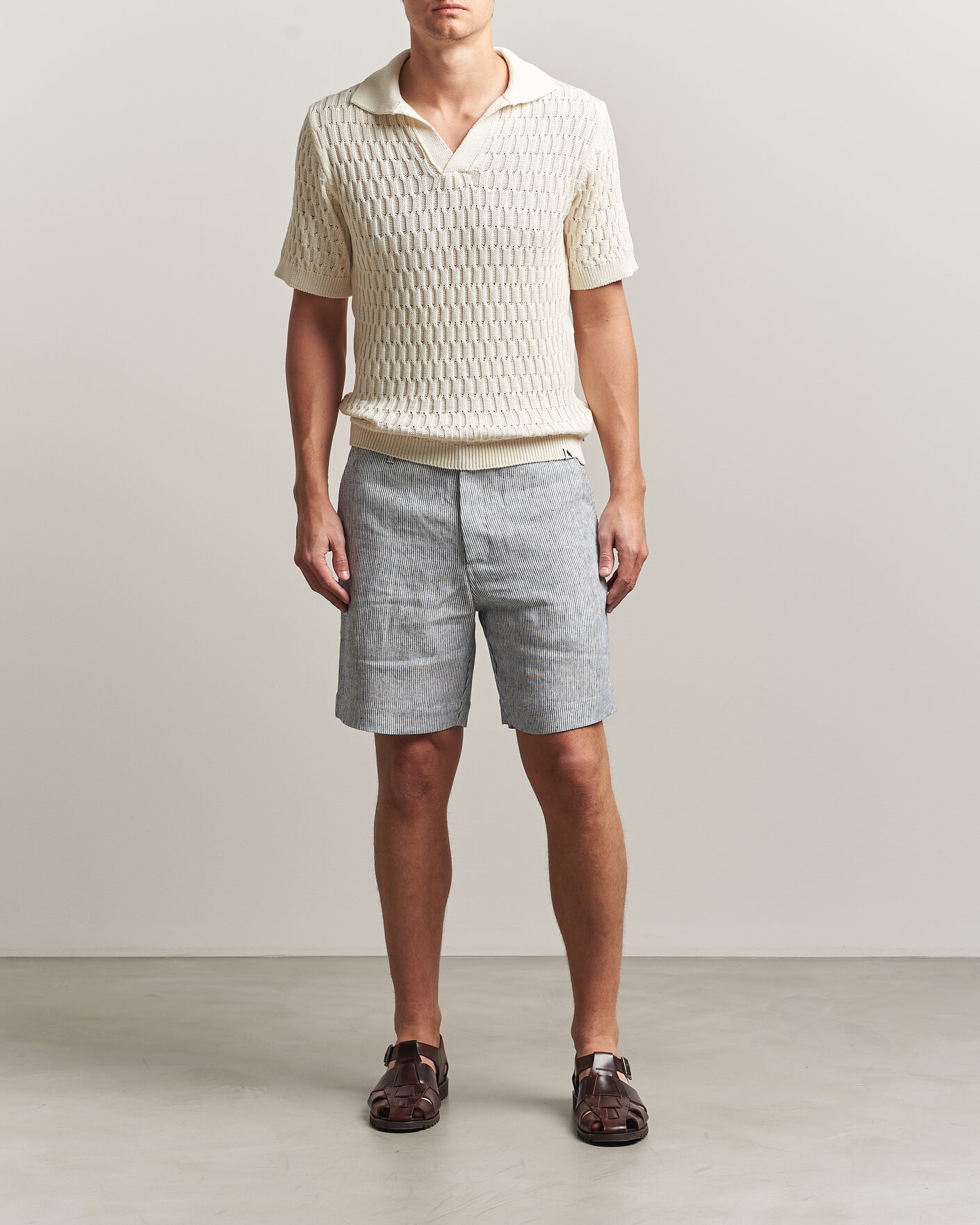 Mies | Pikeet | Peregrine | Cove Knitted Cotton Polo Shirt White
