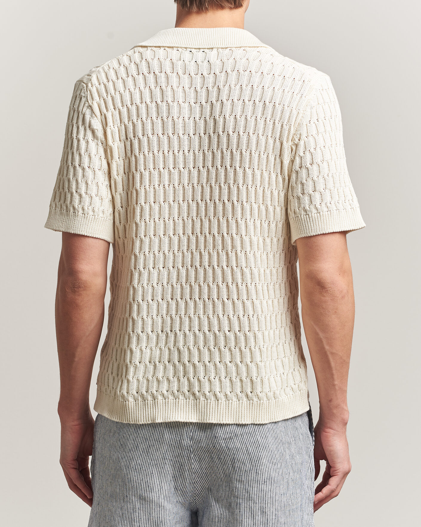 Mies | Pikeet | Peregrine | Cove Knitted Cotton Polo Shirt White