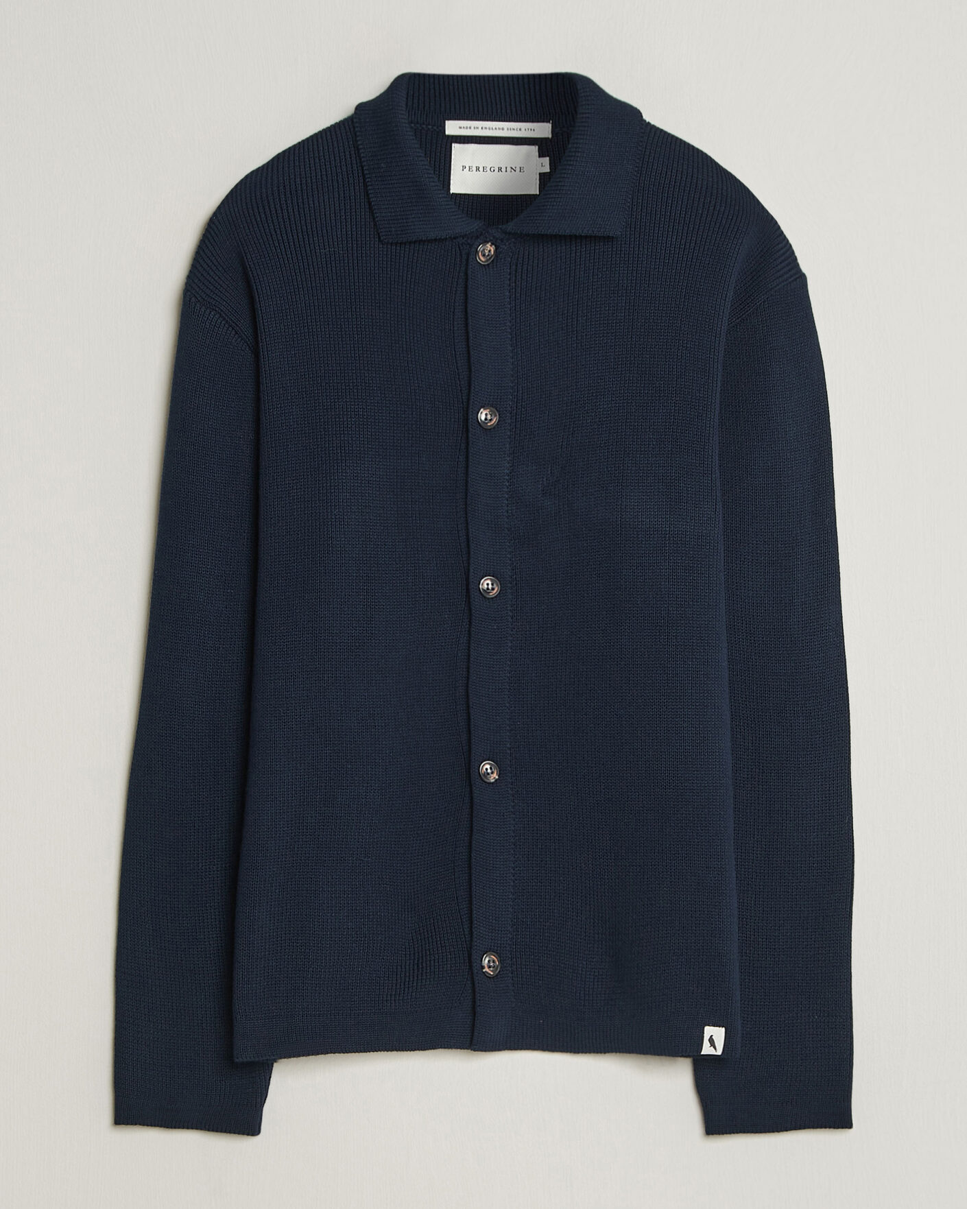 Mies | Puserot | Peregrine | River Knitted Cotton Schacket Navy
