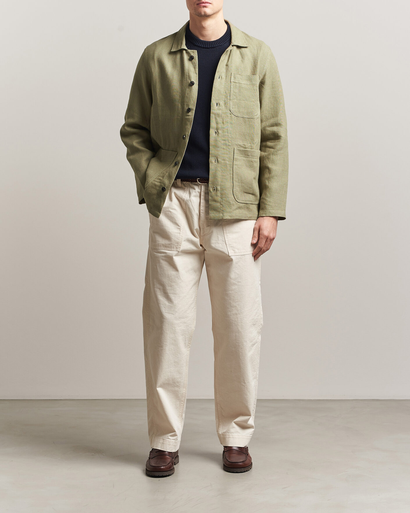 Mies | Kauluspaidat | Peregrine | Windsor Linen Shacket Khaki
