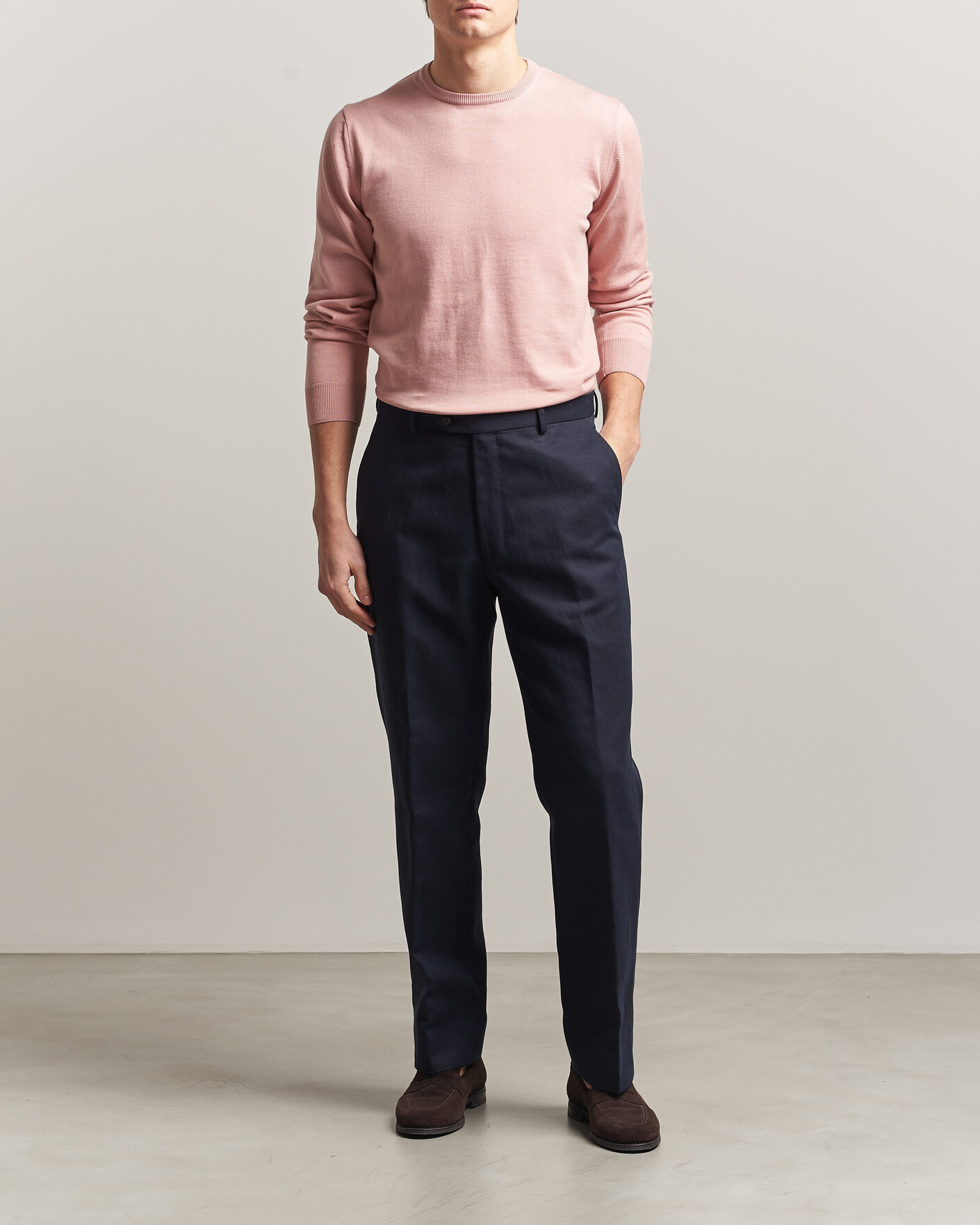 Mies | Puserot | Morgano | Supersoft Egyptian Cotton Crew Neck Soft Pink