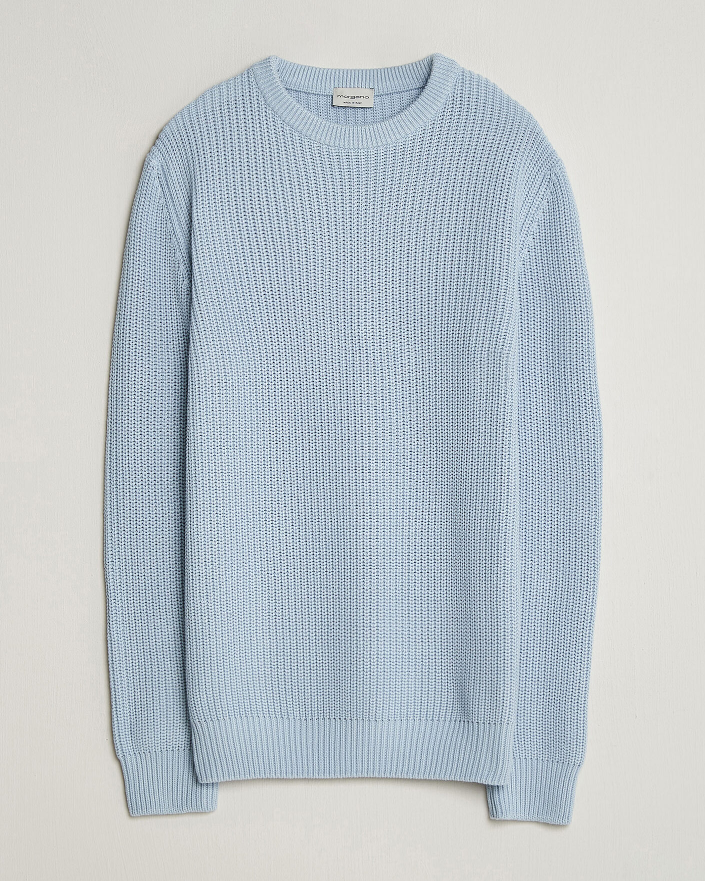 Mies | Puserot | Morgano | Supersoft Egyptian Cotton Fisher Man Crew Light Blue