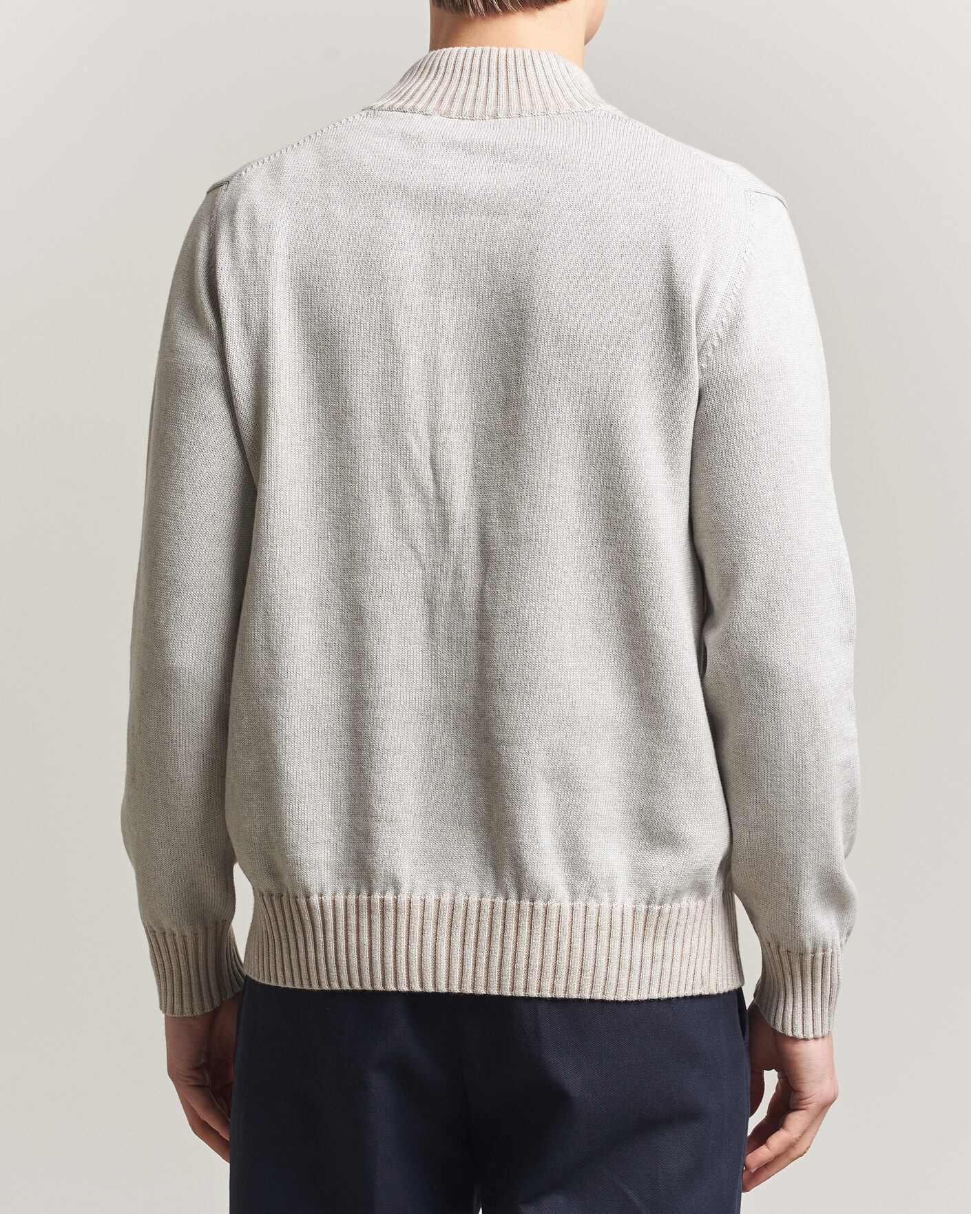 Mies | Puserot | Morgano | Cotton/Cashmere Knitted Cardigan Light Grey