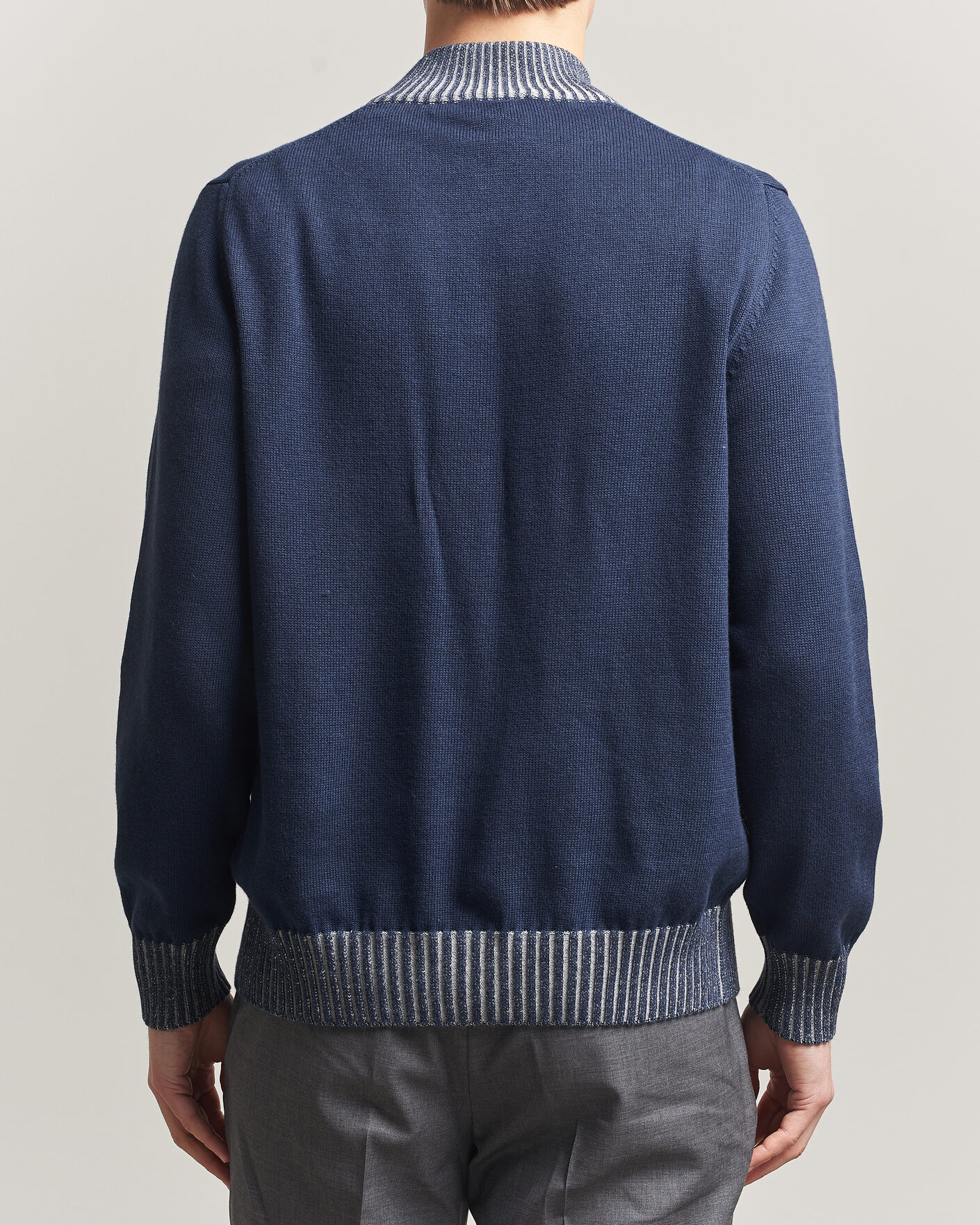 Mies | Puserot | Morgano | Cotton/Cashmere Knitted Cardigan Navy