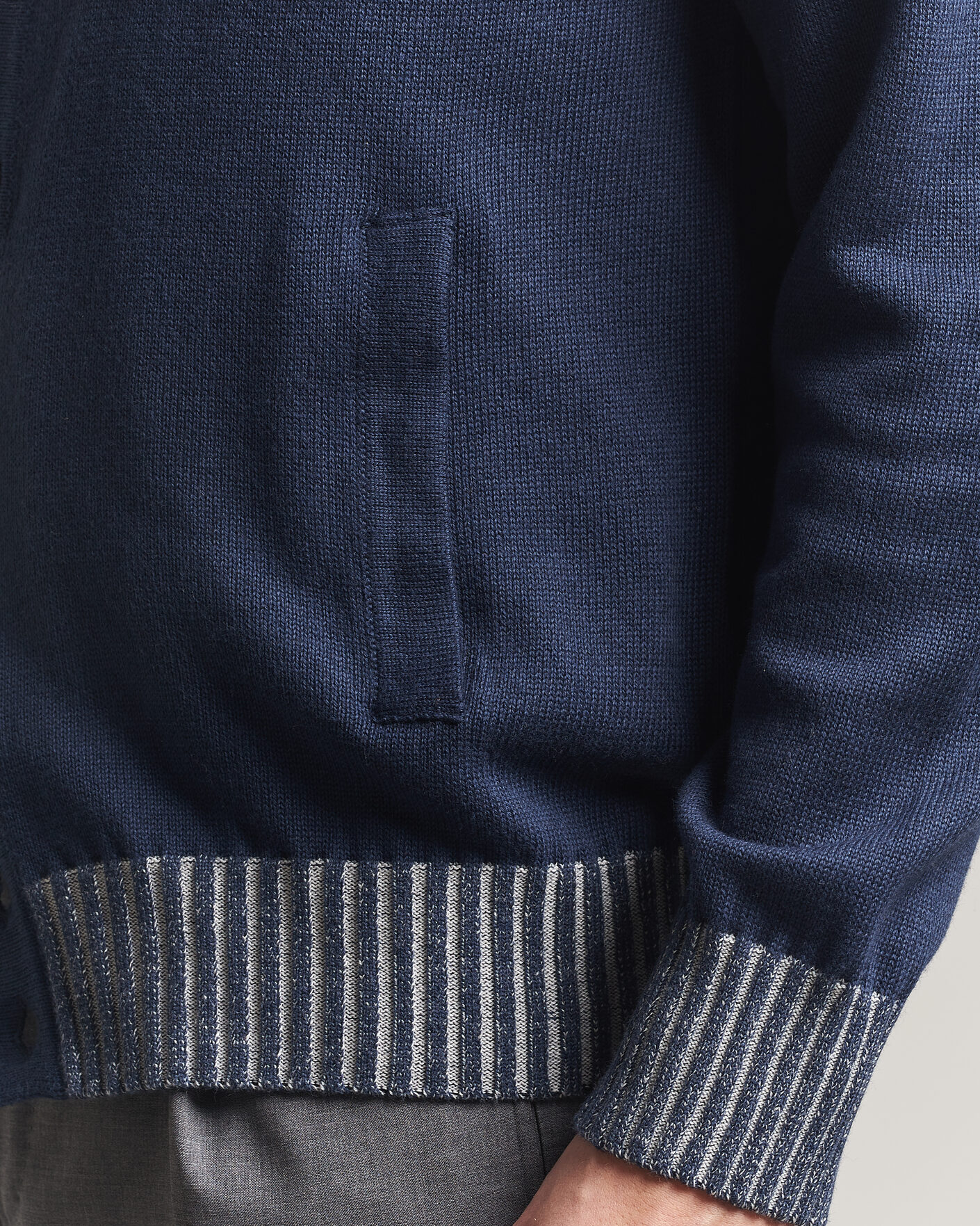 Mies | Puserot | Morgano | Cotton/Cashmere Knitted Cardigan Navy