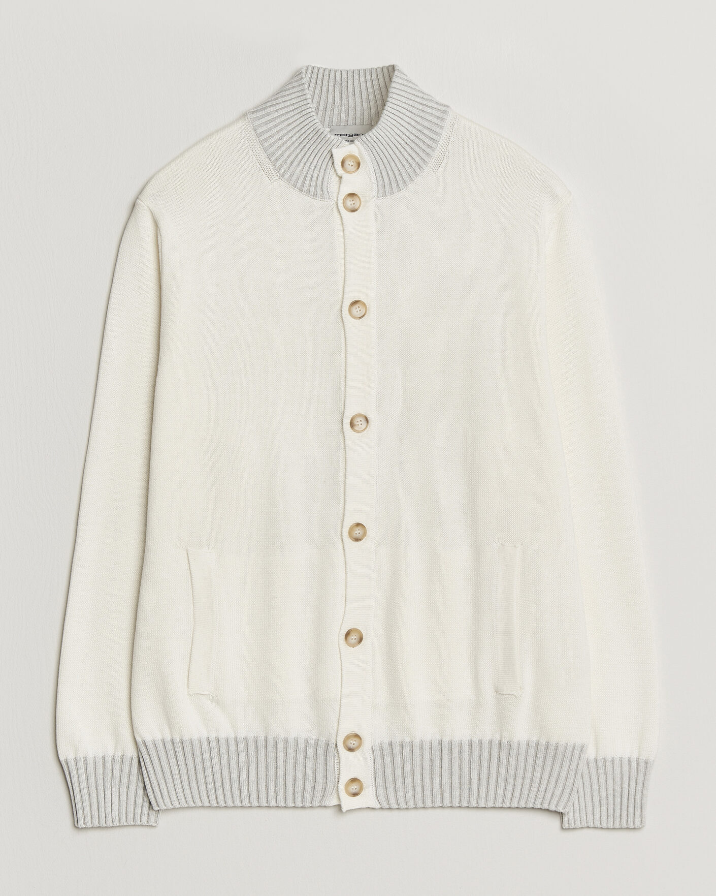 Mies | Puserot | Morgano | Cotton/Cashmere Knitted Cardigan Cream