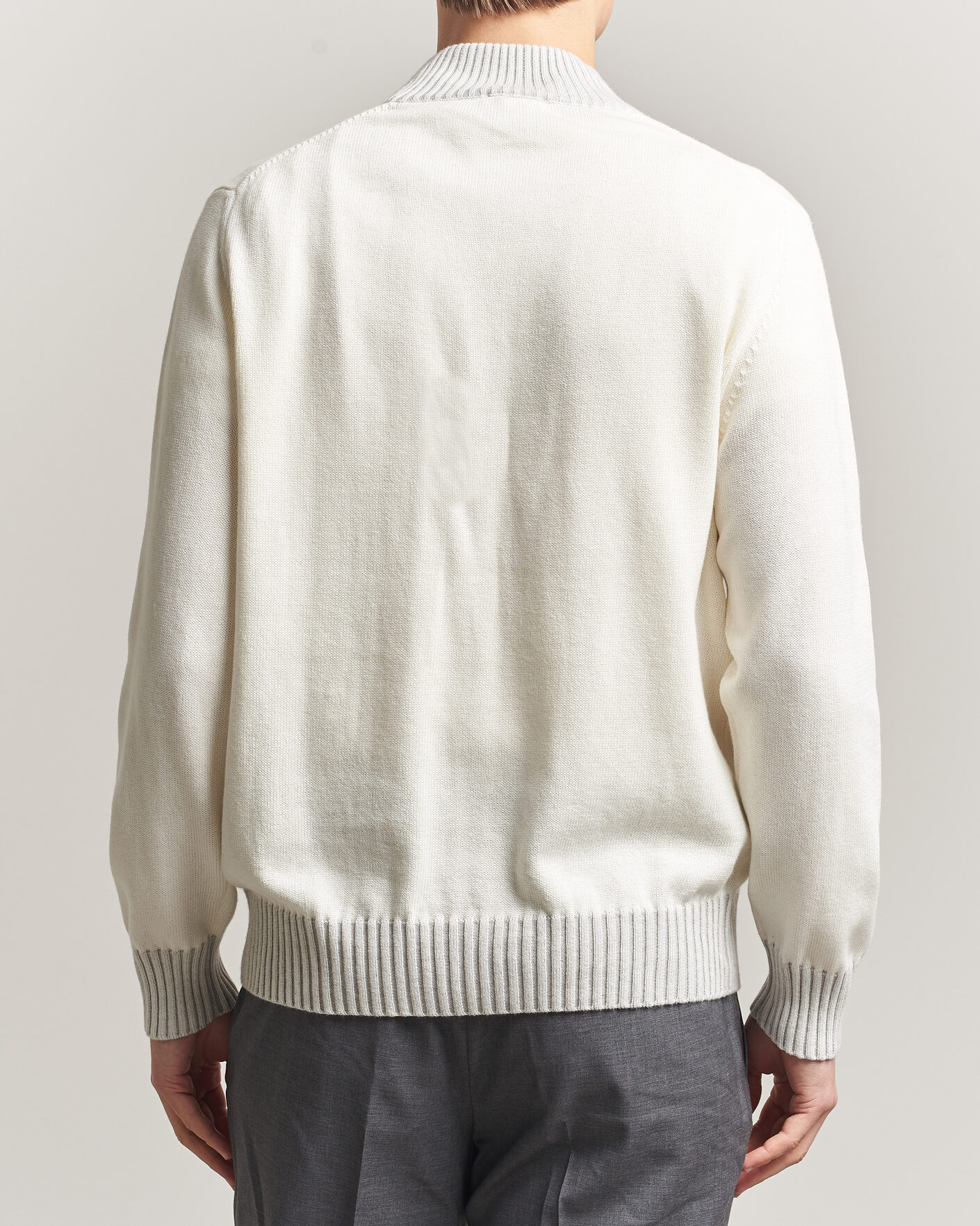Mies | Puserot | Morgano | Cotton/Cashmere Knitted Cardigan Cream