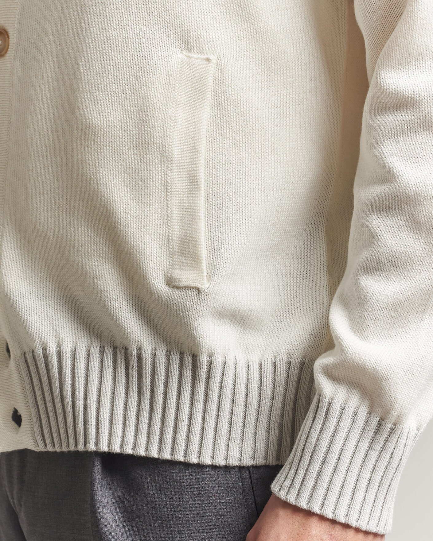 Mies | Puserot | Morgano | Cotton/Cashmere Knitted Cardigan Cream