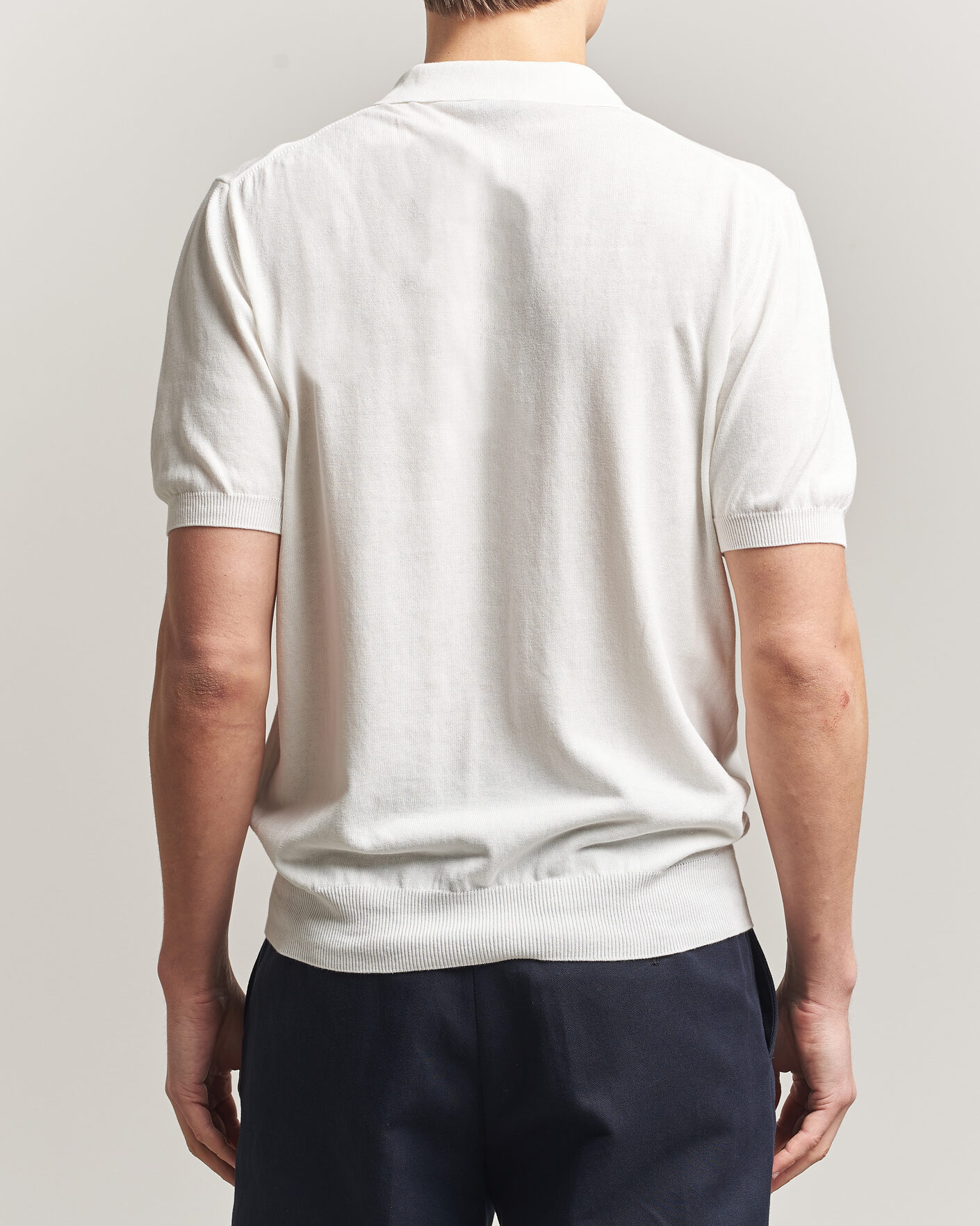 Mies | Pikeet | Morgano | Knitted Cotton Crepe Polo Latte
