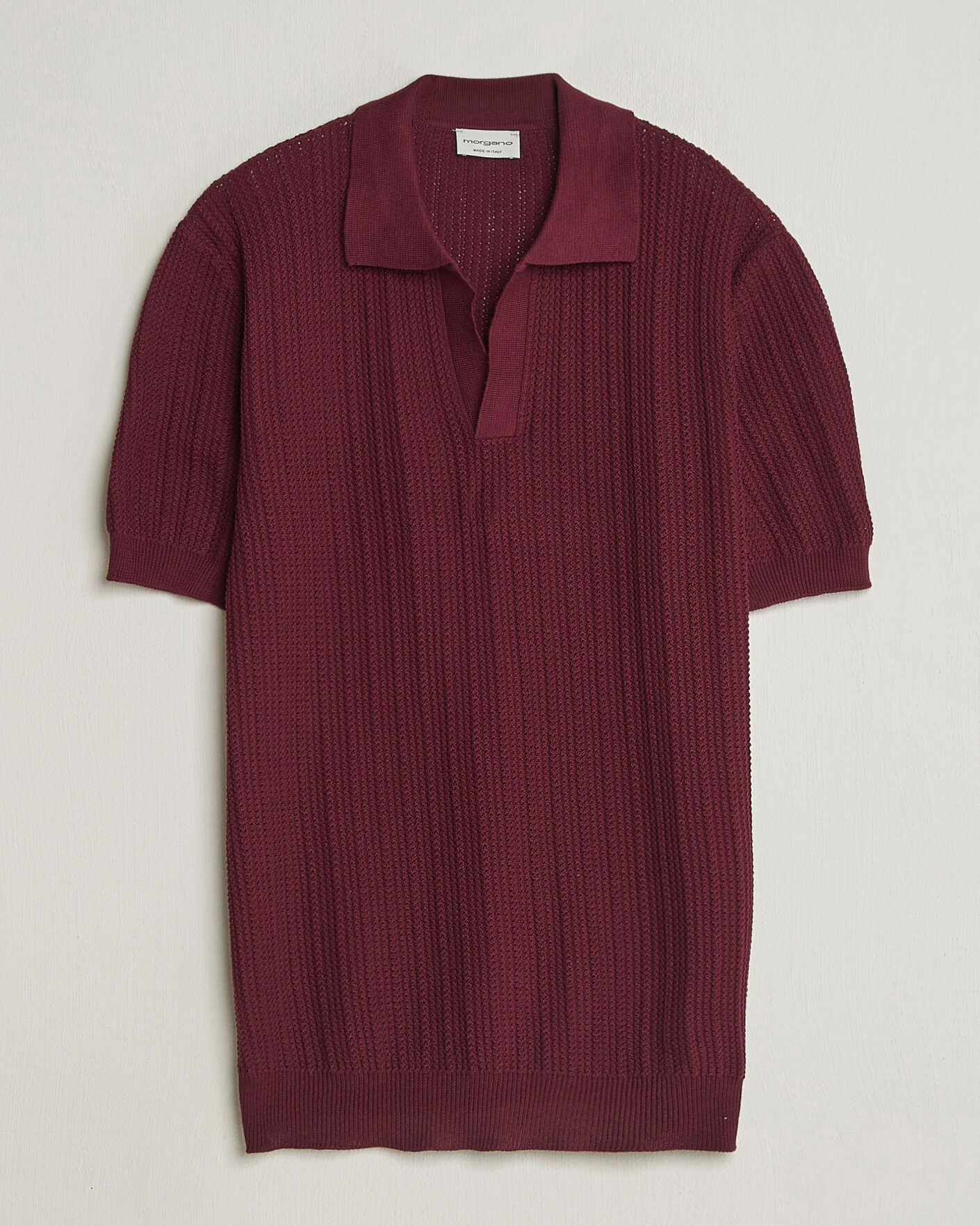 Mies | Pikeet | Morgano | Structured Knitted Polo Burgundy