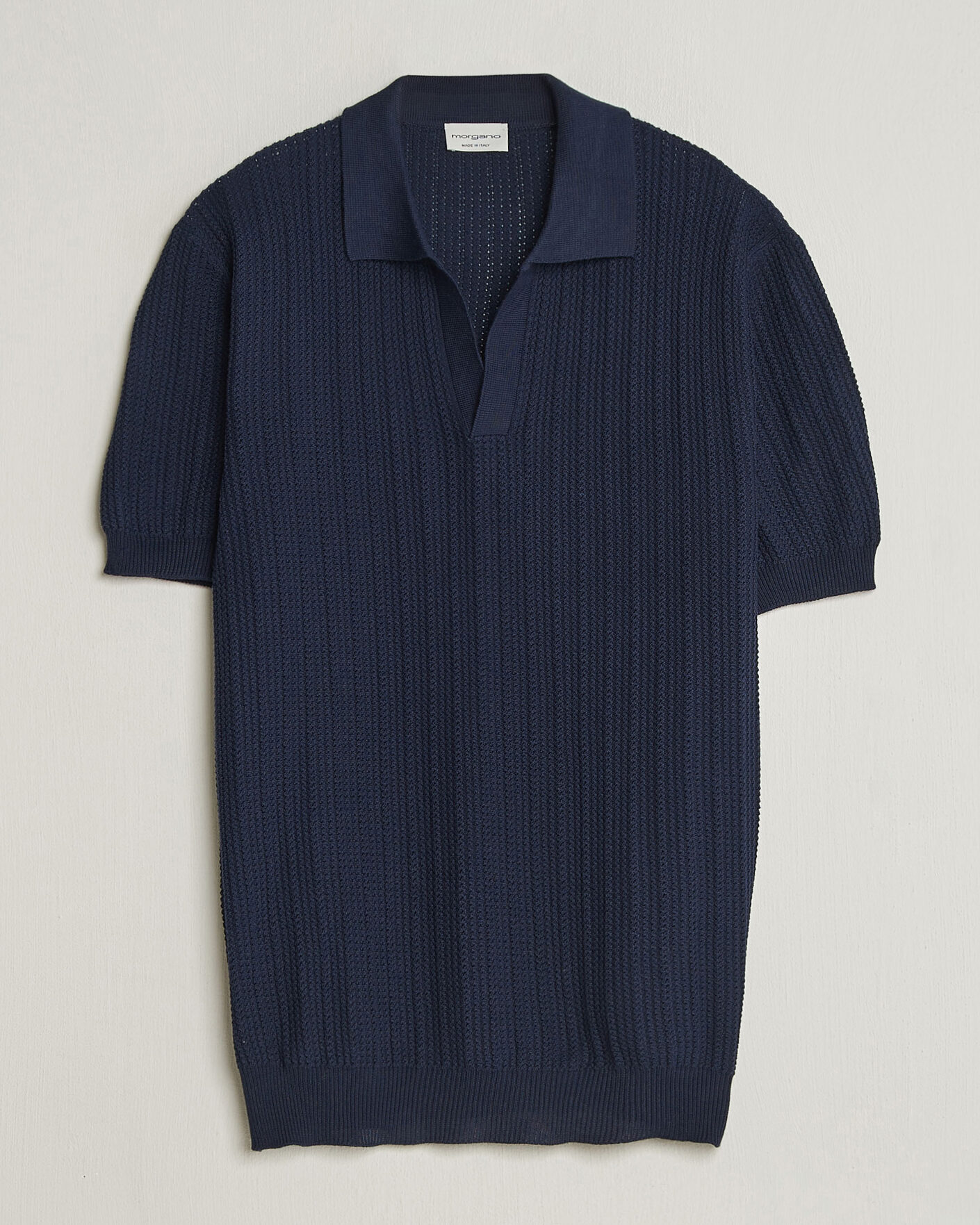 Mies | Pikeet | Morgano | Structured Knitted Polo Navy