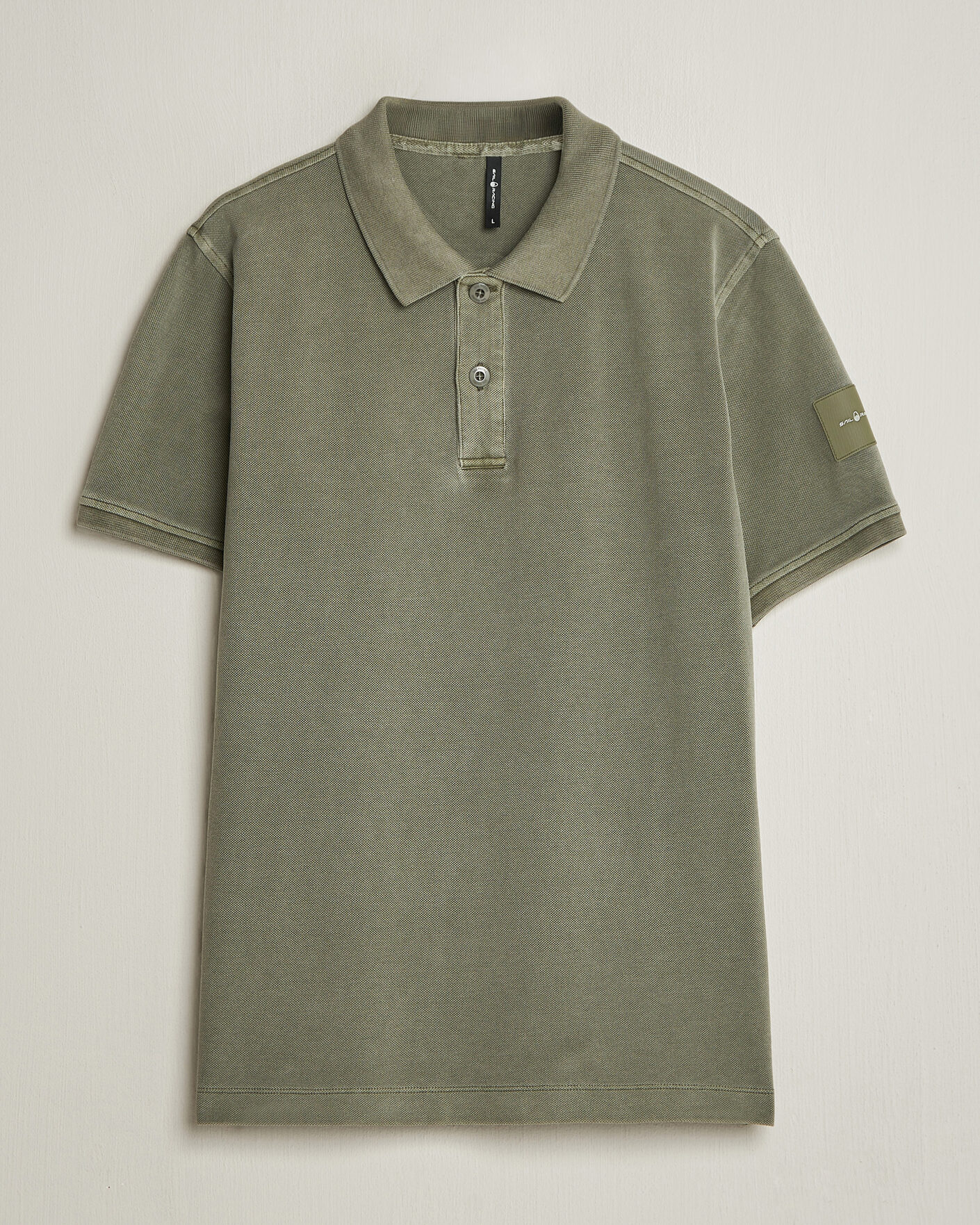Mies | Pikeet | Sail Racing | Wind Pigment Dyed Polo Mud Green