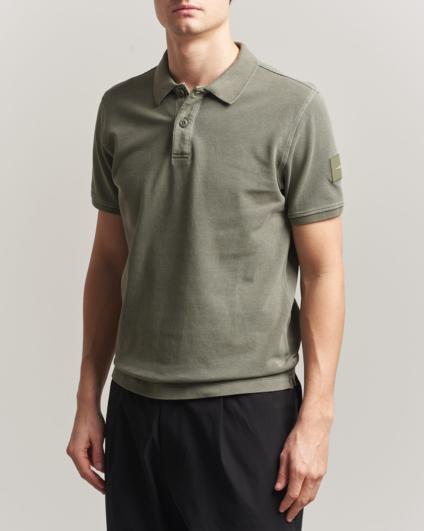 Mies | Pikeet | Sail Racing | Wind Pigment Dyed Polo Mud Green