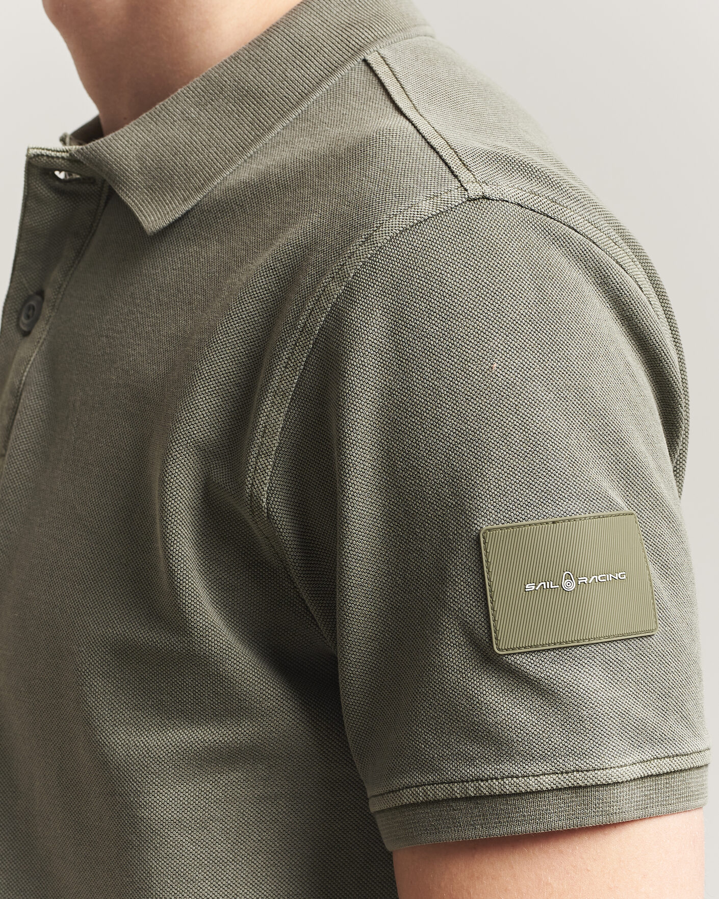 Mies | Pikeet | Sail Racing | Wind Pigment Dyed Polo Mud Green