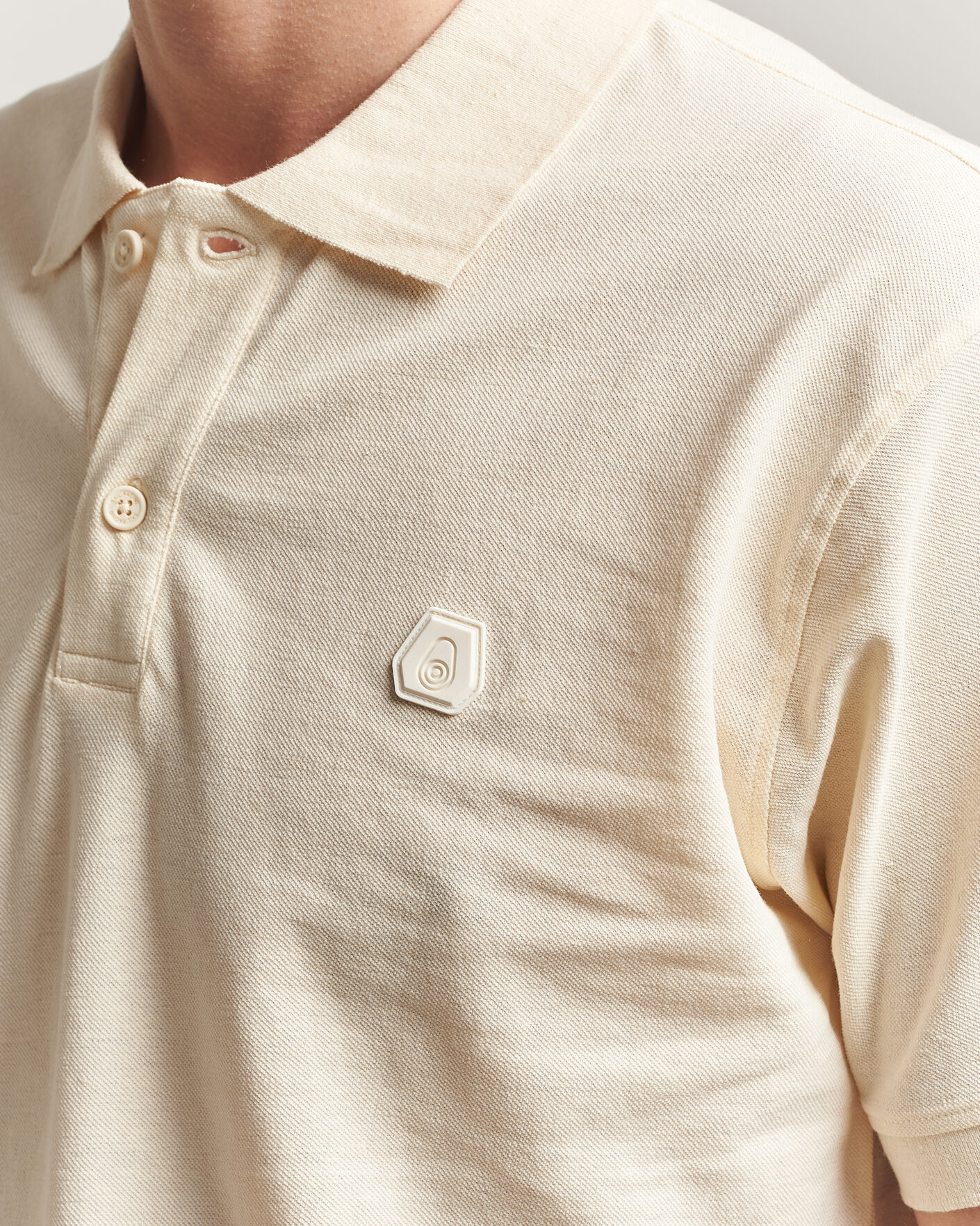 Mies | Pikeet | Sail Racing | Tornado Cotton/Linen Pique Polo Off White