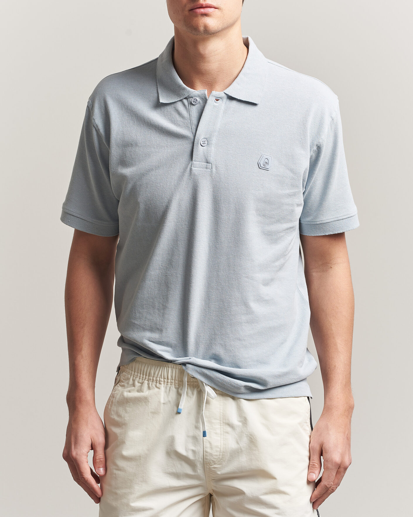Mies | Pikeet | Sail Racing | Tornado Cotton/Linen Pique Polo Ice Melt