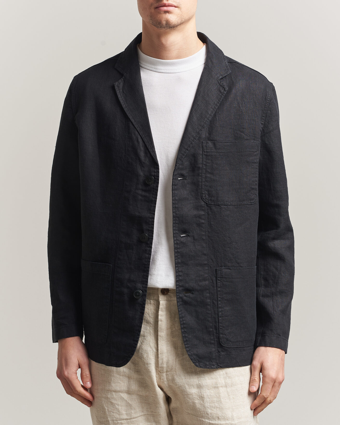Mies | Pikkutakit | KnowledgeCotton Apparel | Linen Blazer Black