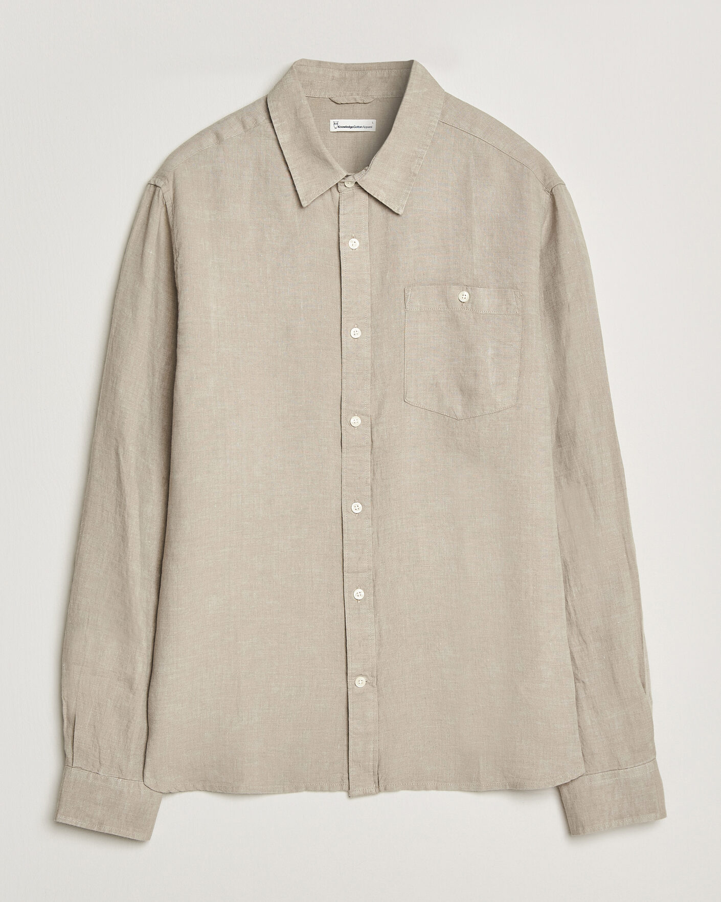 Mies | Kauluspaidat | KnowledgeCotton Apparel | Regular Linen Shirt Twill
