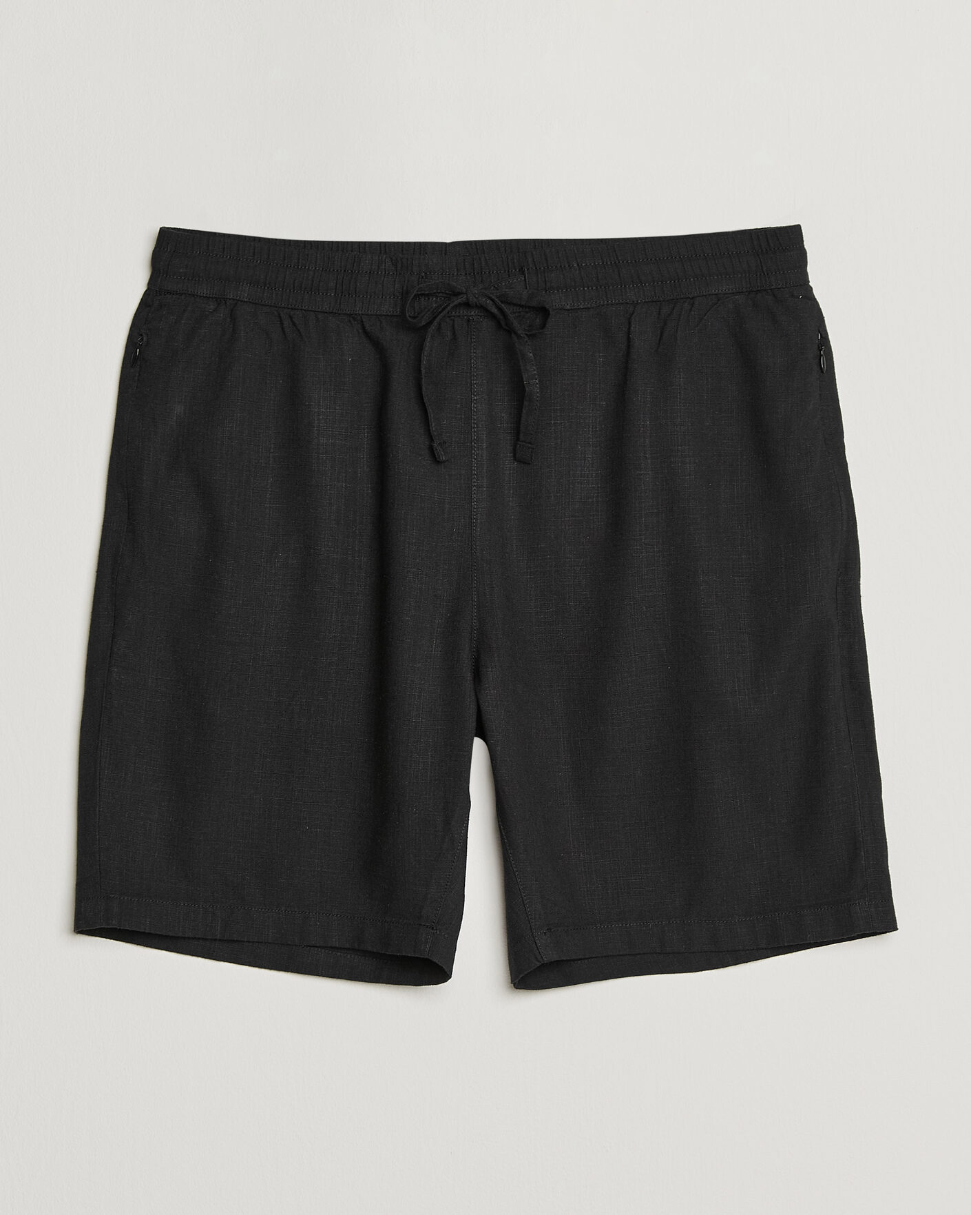 Mies | Shortsit | KnowledgeCotton Apparel | Loose Linen/Viscose Shorts Black