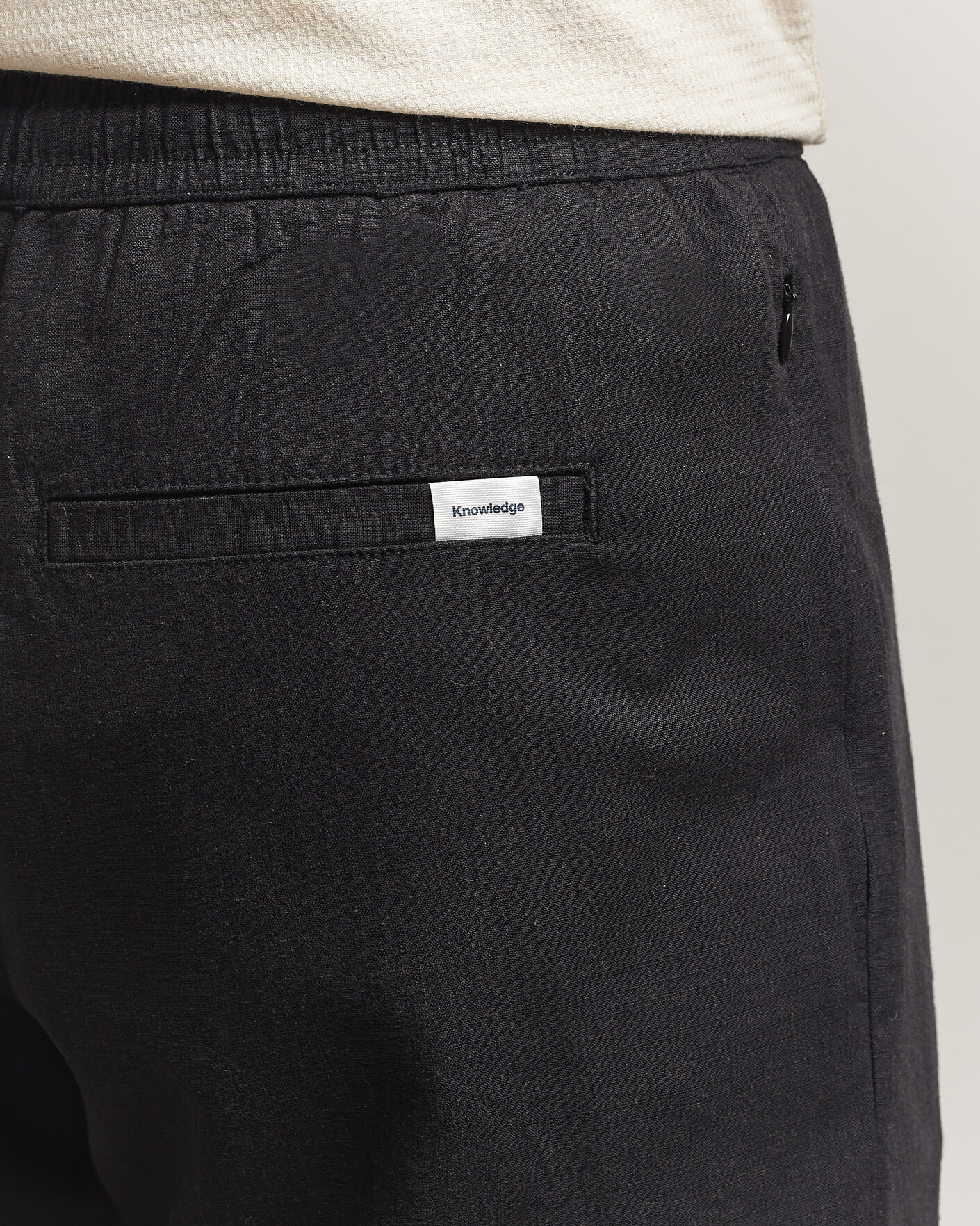Mies | Shortsit | KnowledgeCotton Apparel | Loose Linen/Viscose Shorts Black