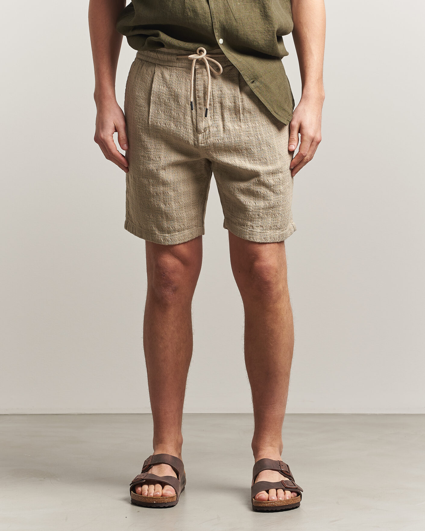 Mies | Shortsit | KnowledgeCotton Apparel | Structured Cotton Dobby Shorts Twill