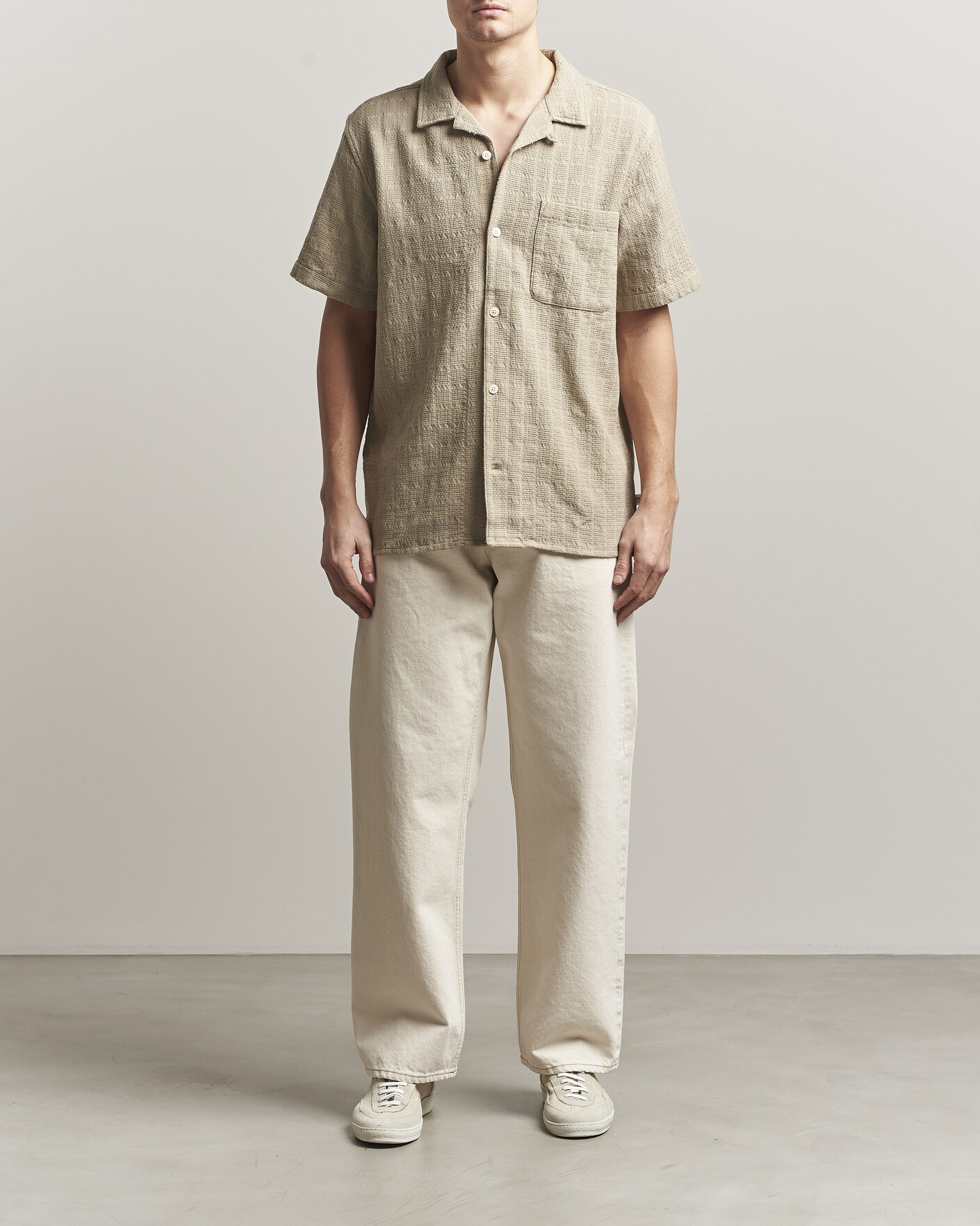 Mies | Kauluspaidat | KnowledgeCotton Apparel | Structured Cotton Dobby Shirt Twill
