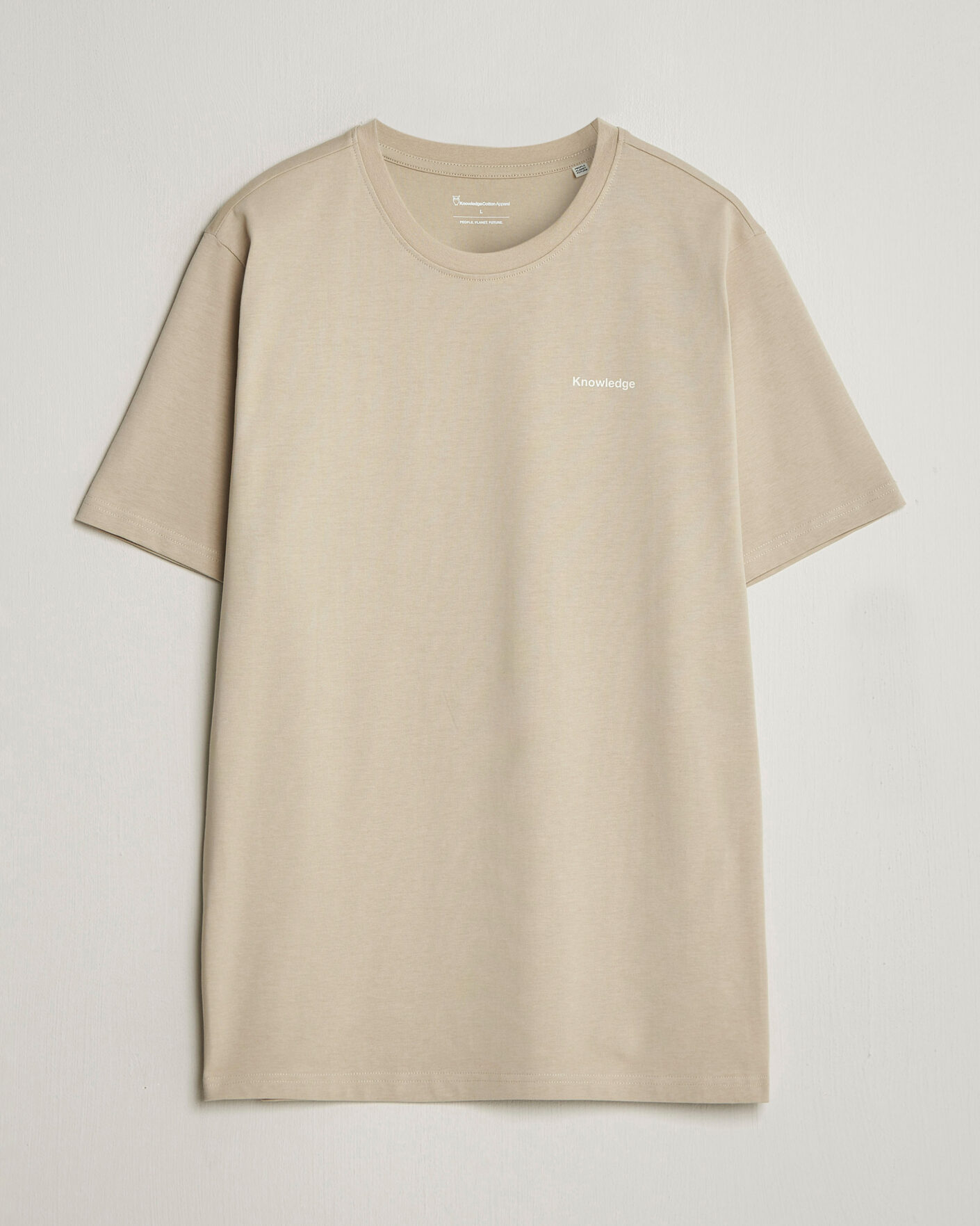 Mies | T-paidat | KnowledgeCotton Apparel | Back Print T-Shirt Light Feather Grey