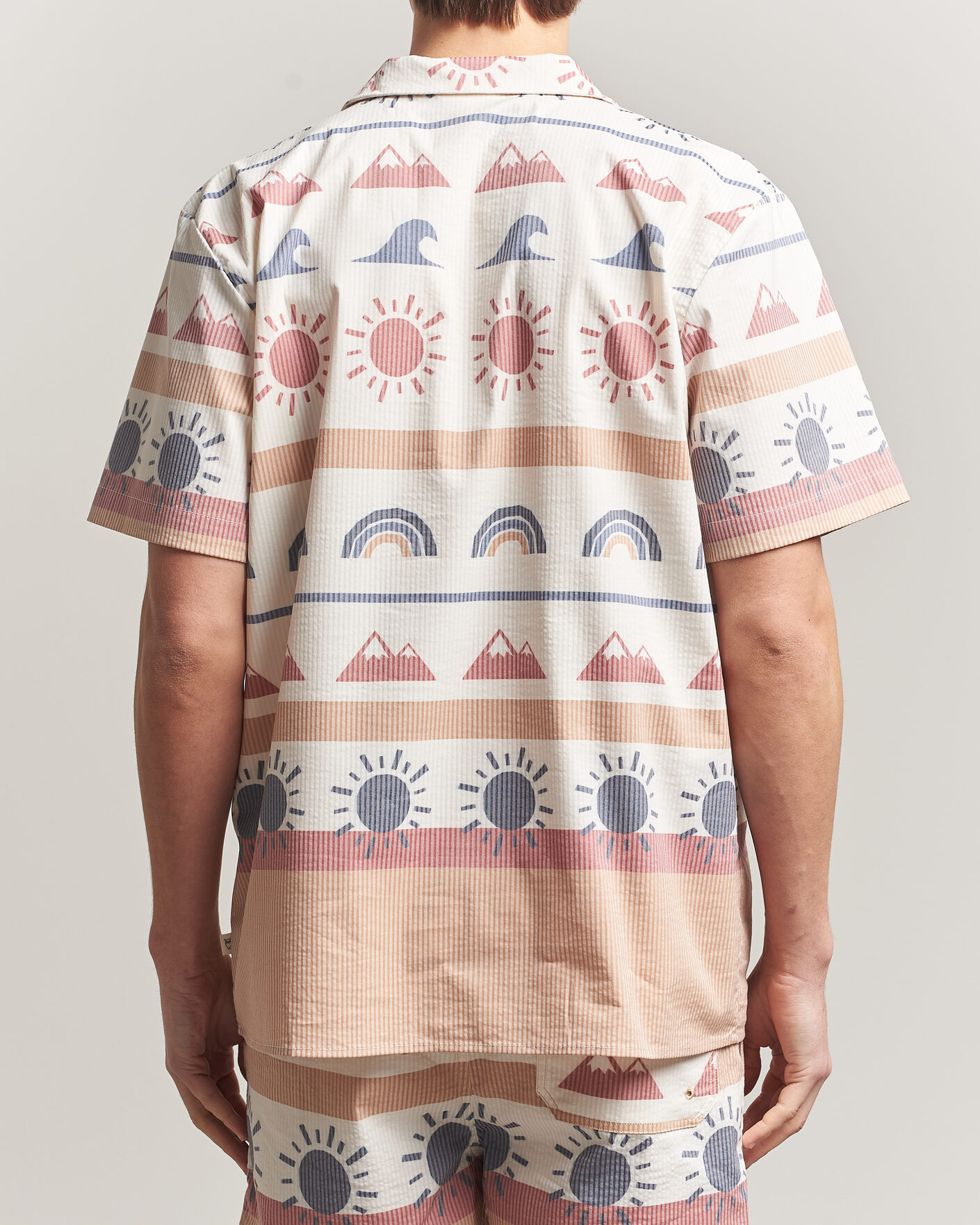 Mies | Kauluspaidat | KnowledgeCotton Apparel | Relaxed Printed AOP Short Sleeve Shirt Multi