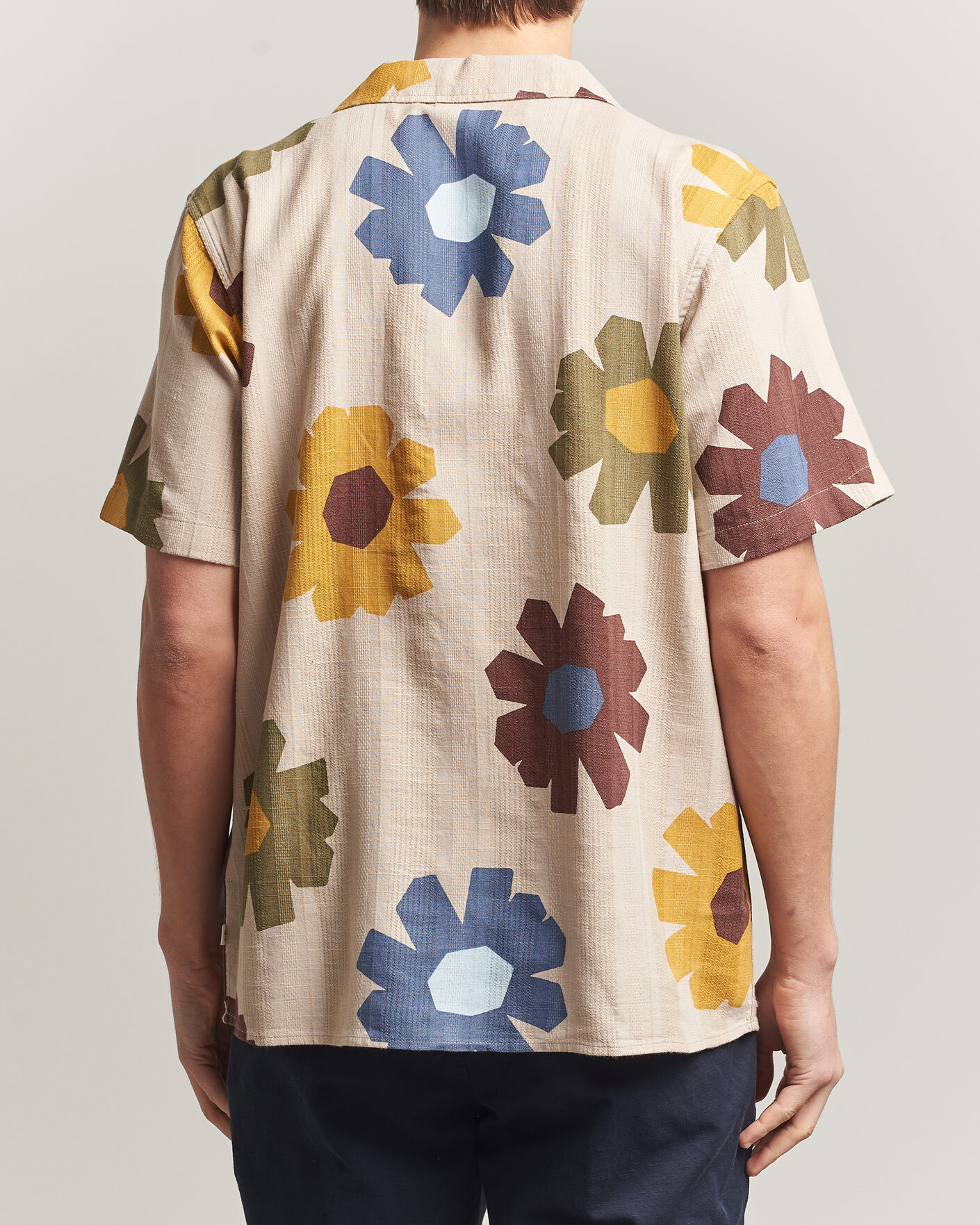 Mies | Kauluspaidat | KnowledgeCotton Apparel | Relaxed Printed Cotton Short Sleeve Shirt Multi