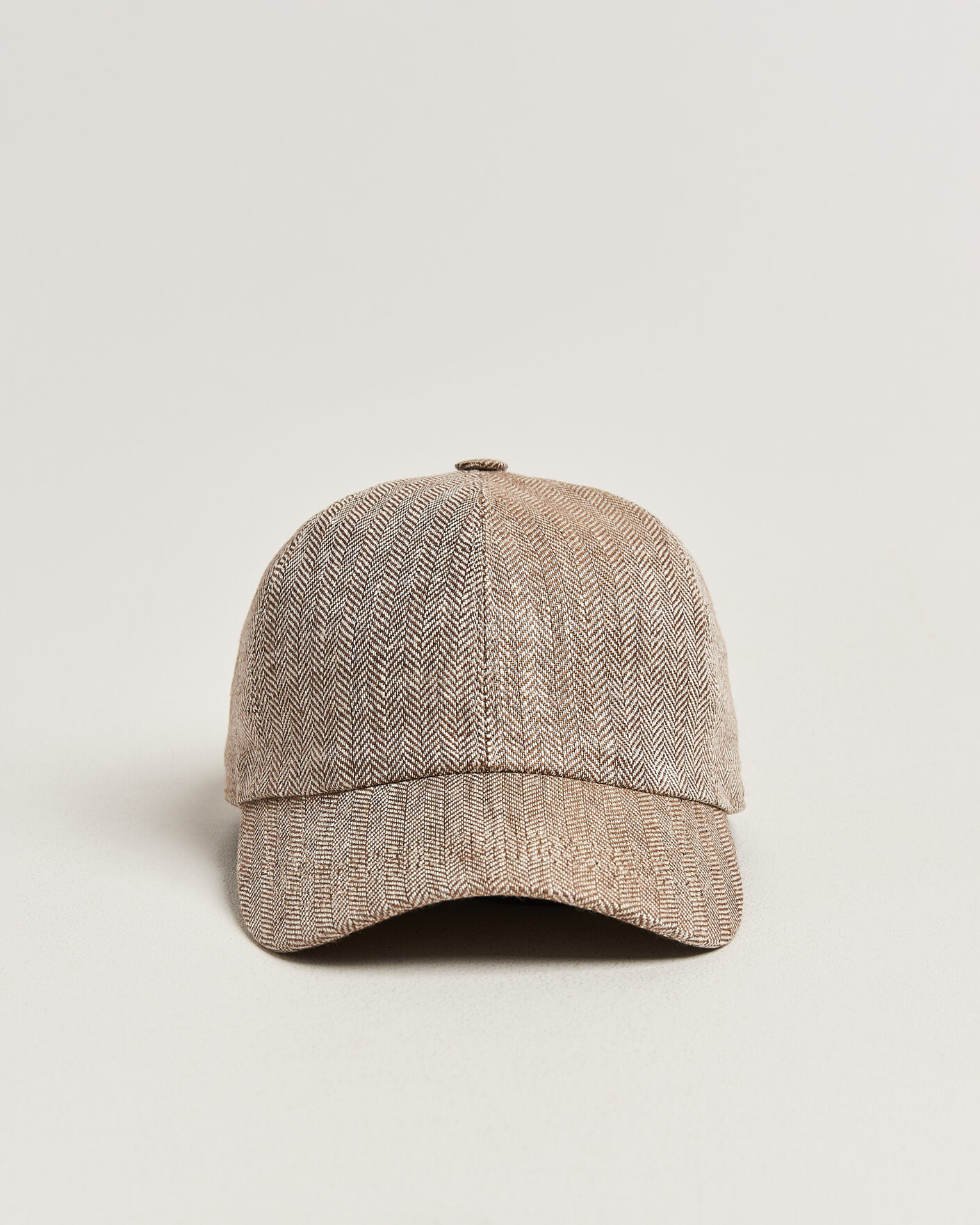 Mies | Päähineet | Wigéns | Baseball Linen Herringbone Cap Brown