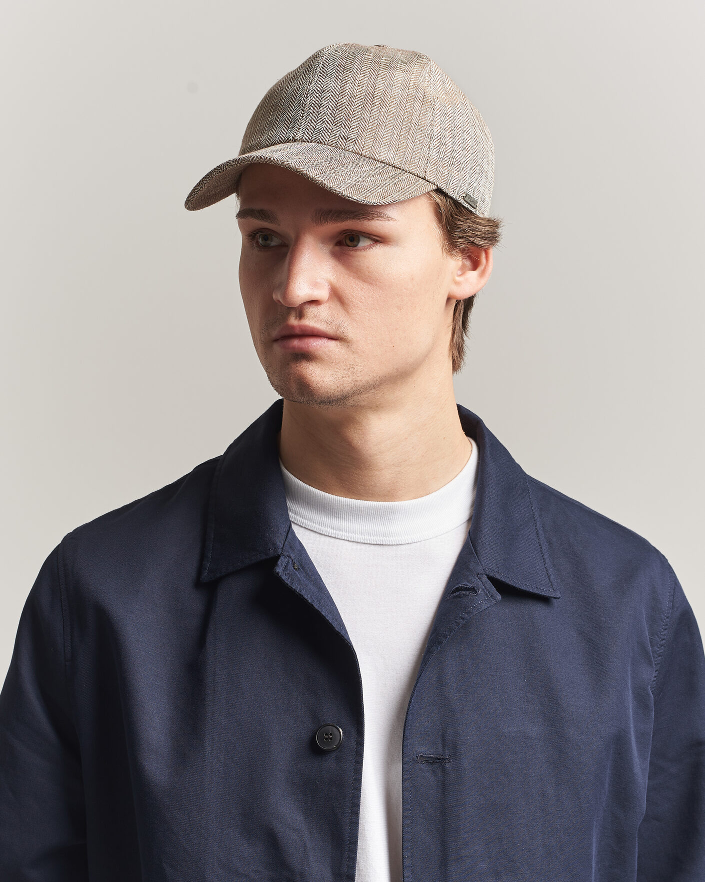 Mies | Päähineet | Wigéns | Baseball Linen Herringbone Cap Brown