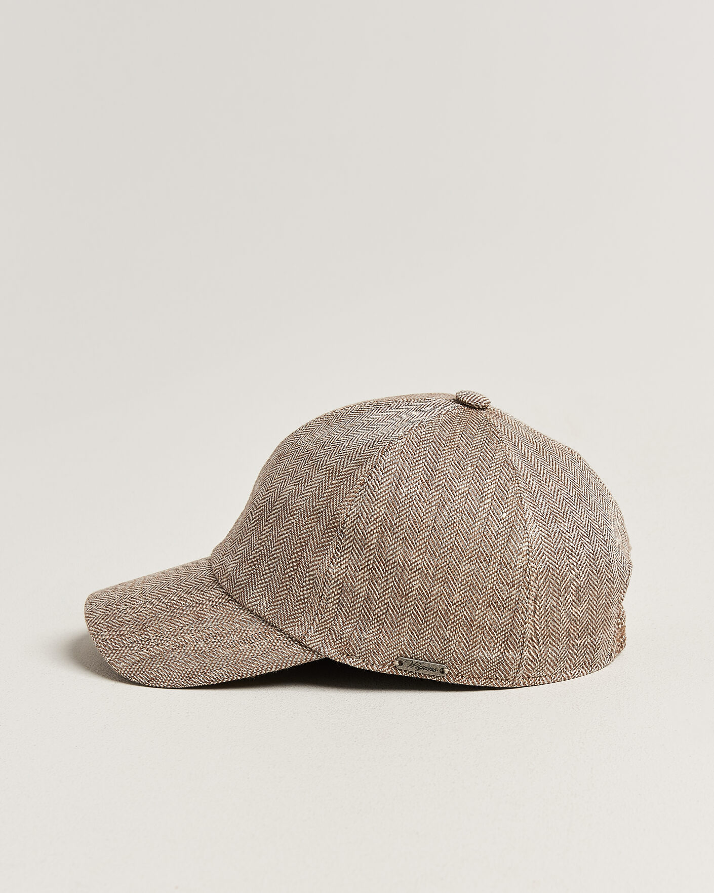 Mies | Päähineet | Wigéns | Baseball Linen Herringbone Cap Brown