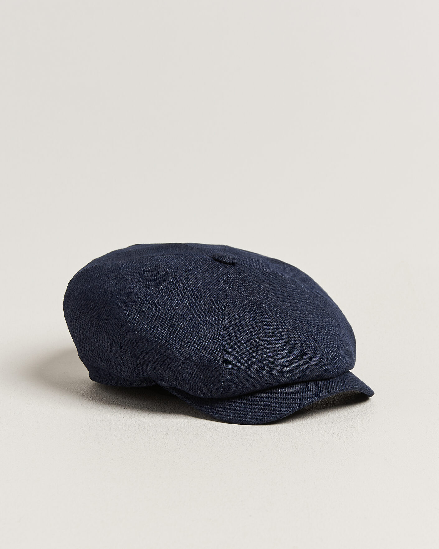 Mies | Päähineet | Wigéns | Newsboy Retro Hopsack Linen Cap Navy