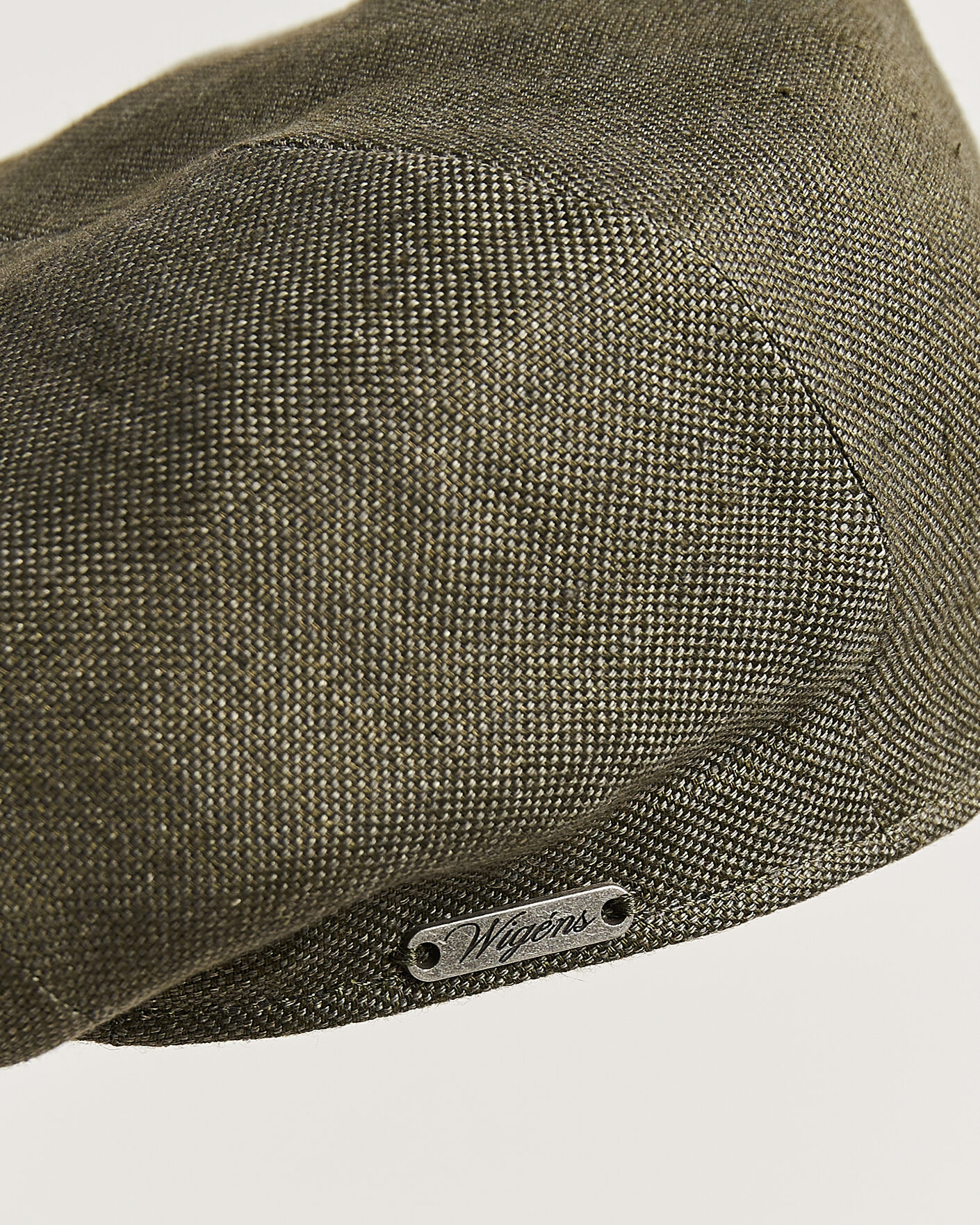 Mies | Päähineet | Wigéns | Newsboy Retro Hopsack Linen Cap Dark Olive