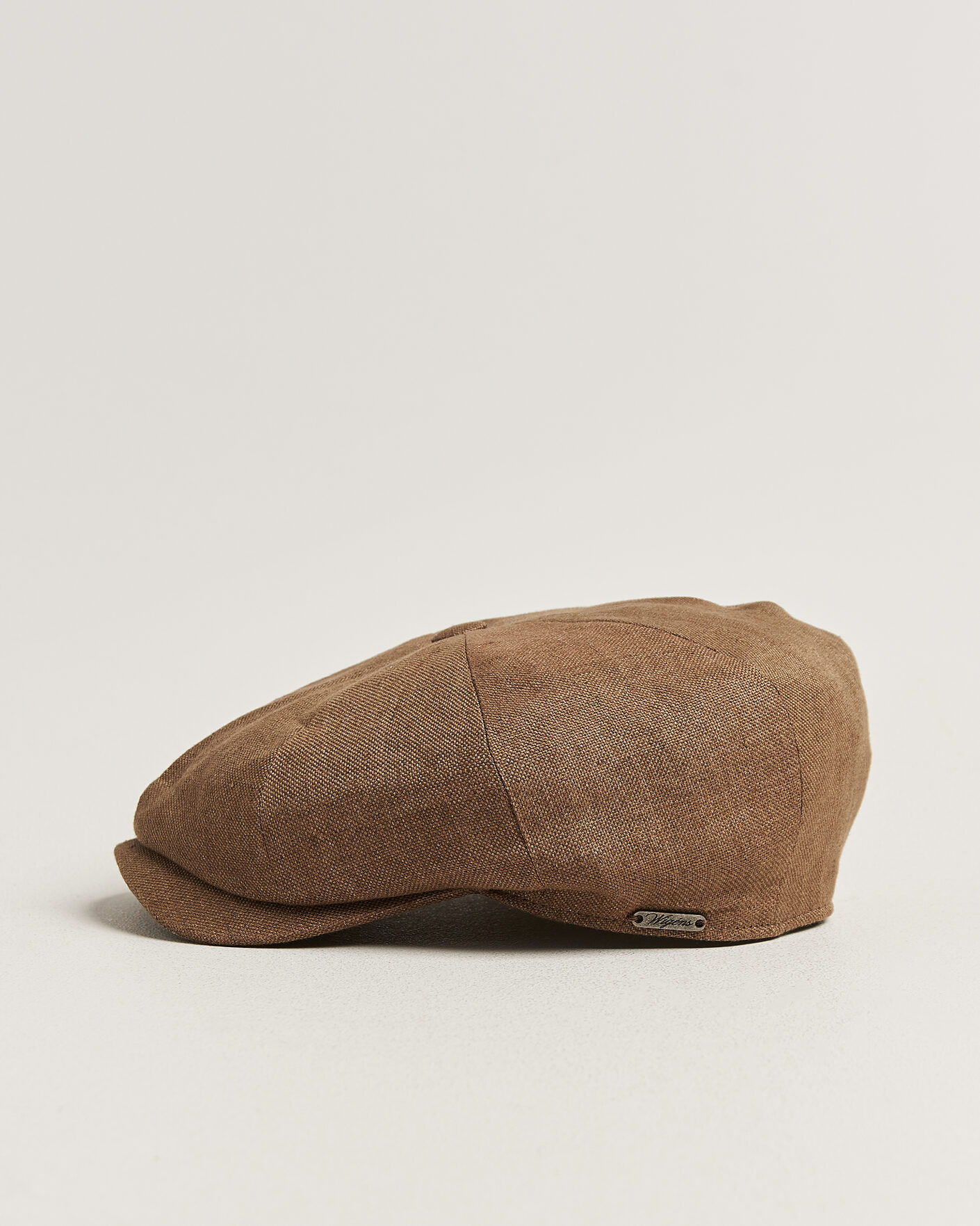 Mies | Päähineet | Wigéns | Newsboy Retro Hopsack Linen Cap Light Brown