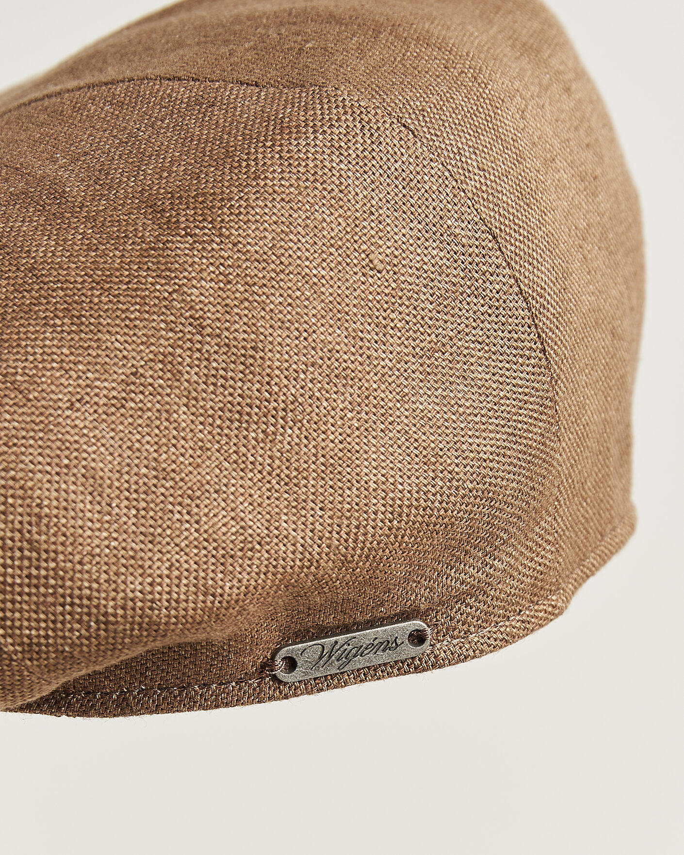 Mies | Päähineet | Wigéns | Newsboy Retro Hopsack Linen Cap Light Brown