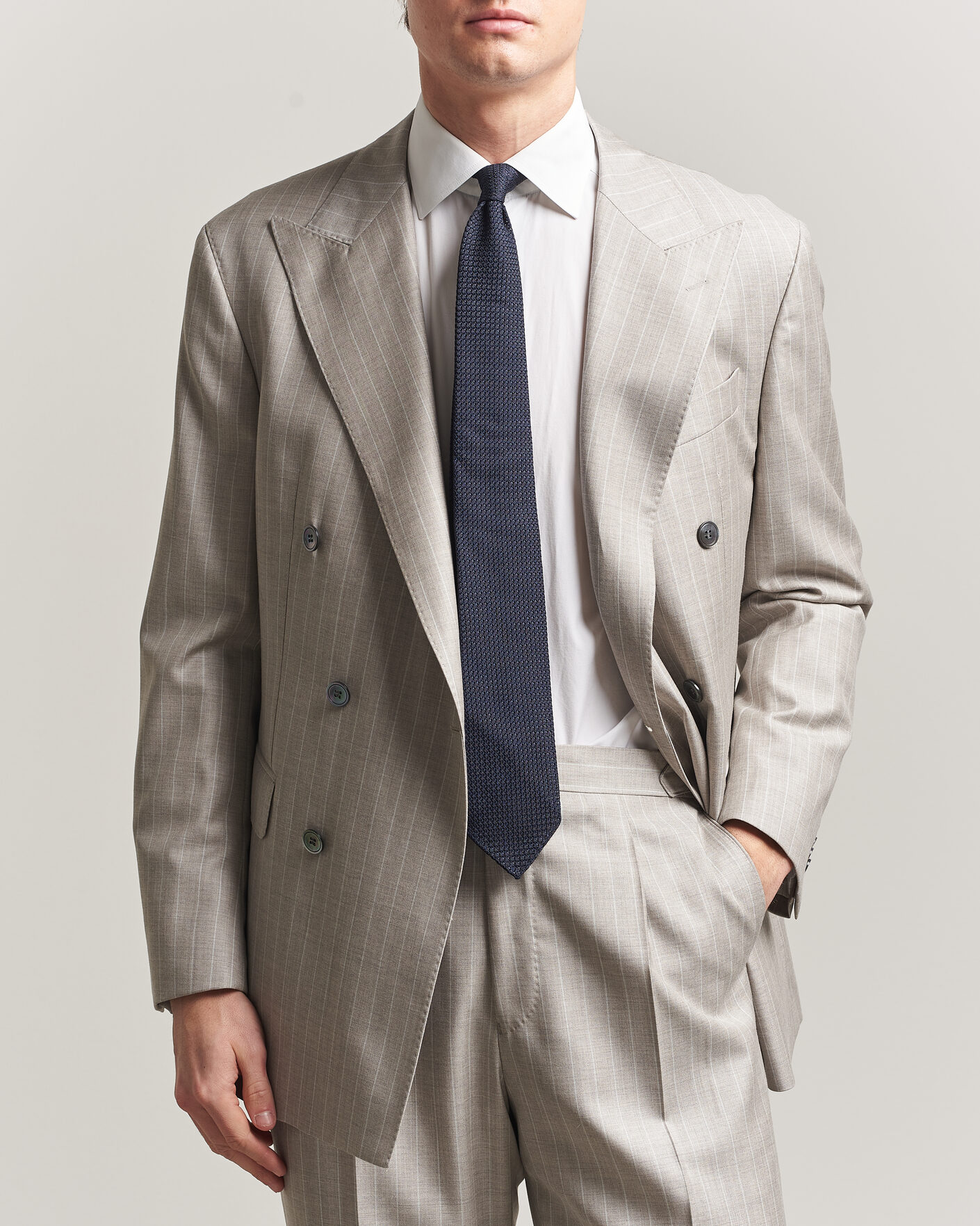 Mies | Pikkutakit | Oscar Jacobson | Richard Striped Wool Blazer Beige