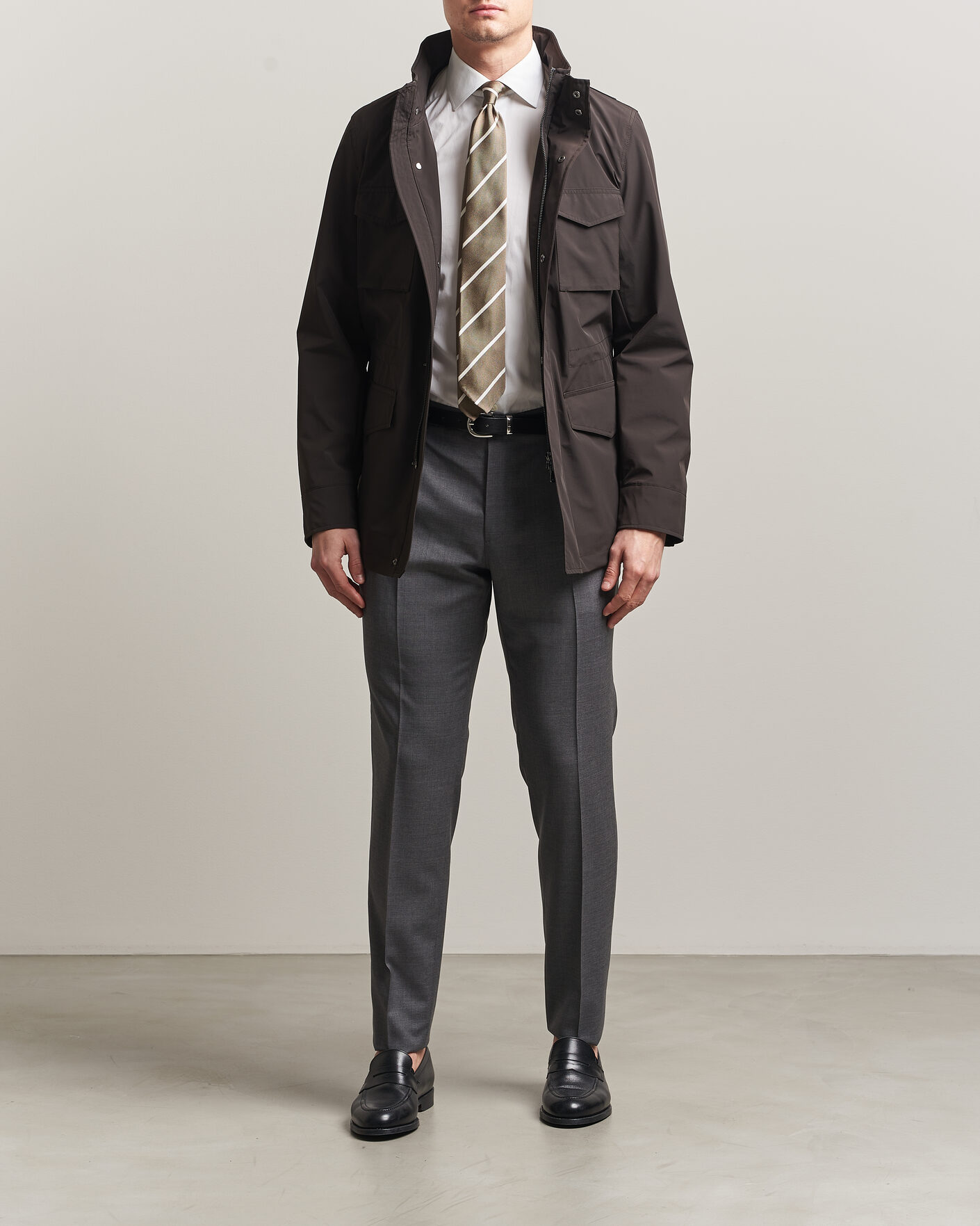 Mies | Takit | Oscar Jacobson | M65 Nylon Field Jacket Brown